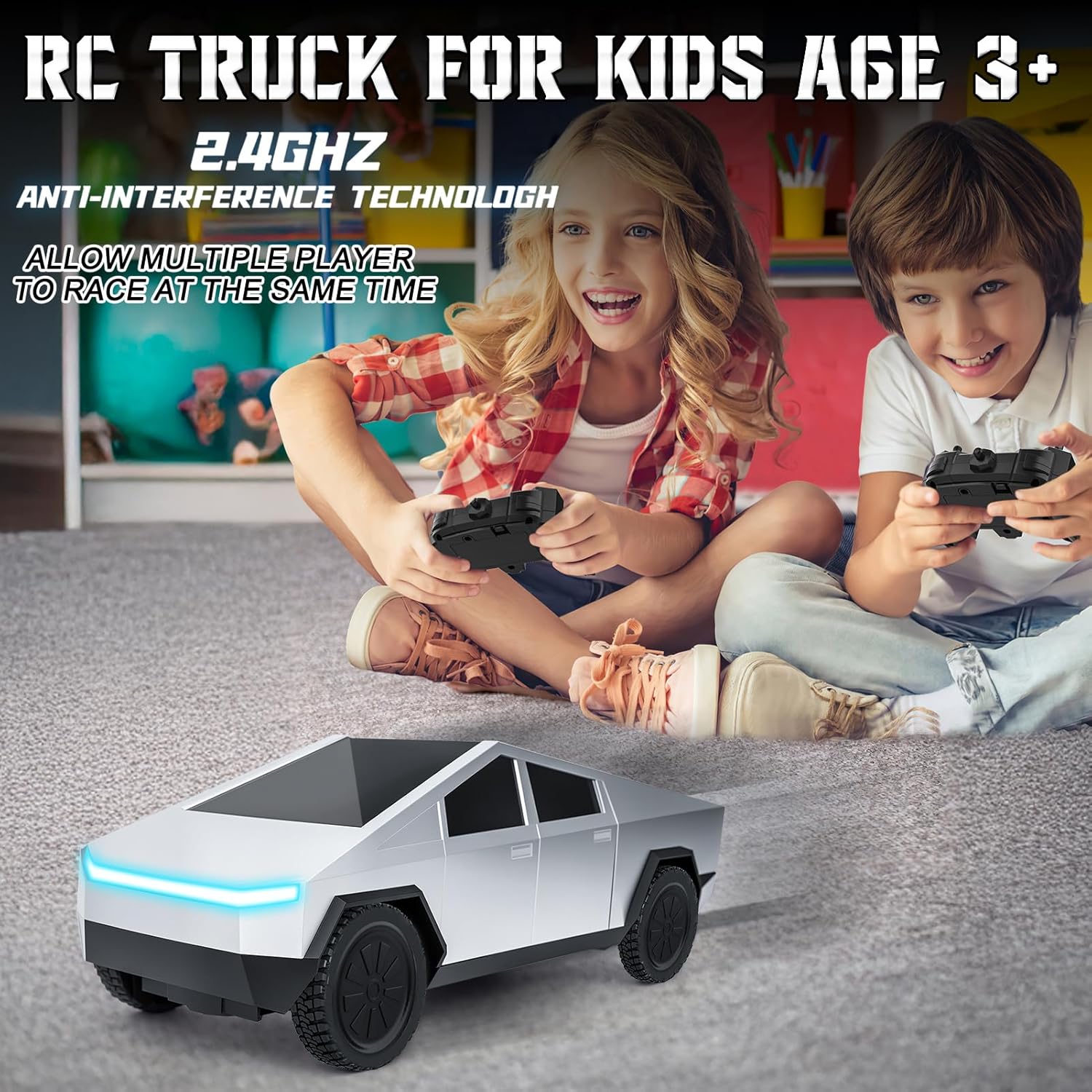 2.4GHz remote control truck, children's electric car truck toy, remote control car boy toy children's birthday gift-2.4G remote control car [single