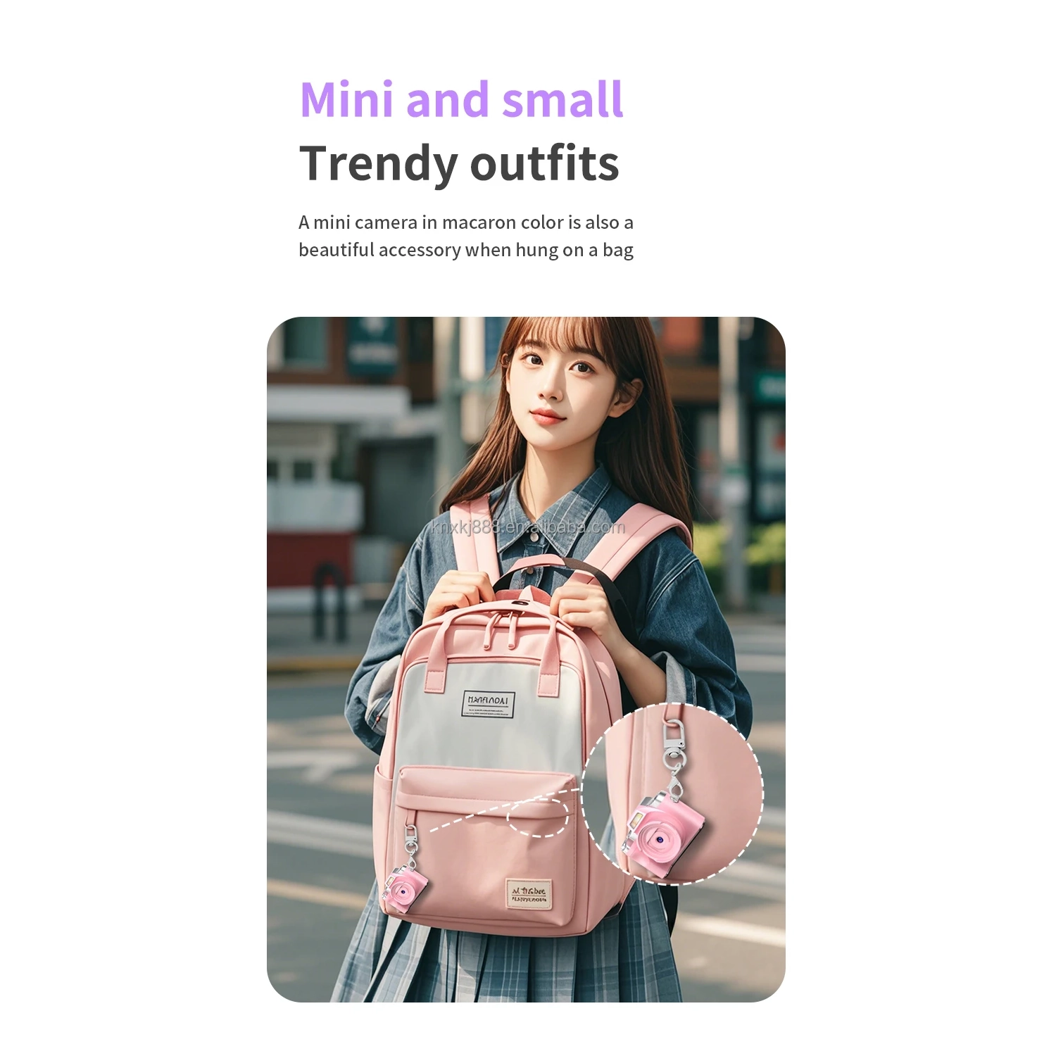 HD digital camera small SLR student party selfie video portable mini CCD camera retro fashion digital camera 4K HD - blue + 32G memory card + card