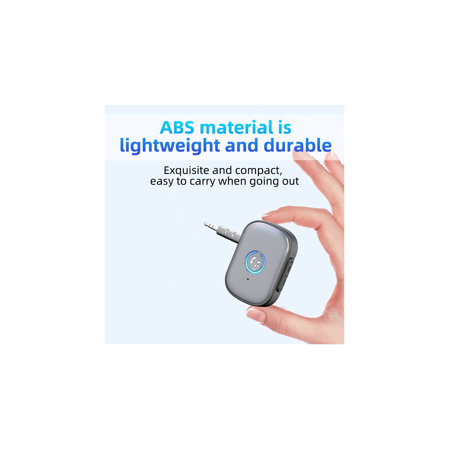 Récepteur Bluetooth adaptateur audio pour l'auto mains libres HD récepteur d'auto longue autonomie auxiliaire - W1 - gris argenté