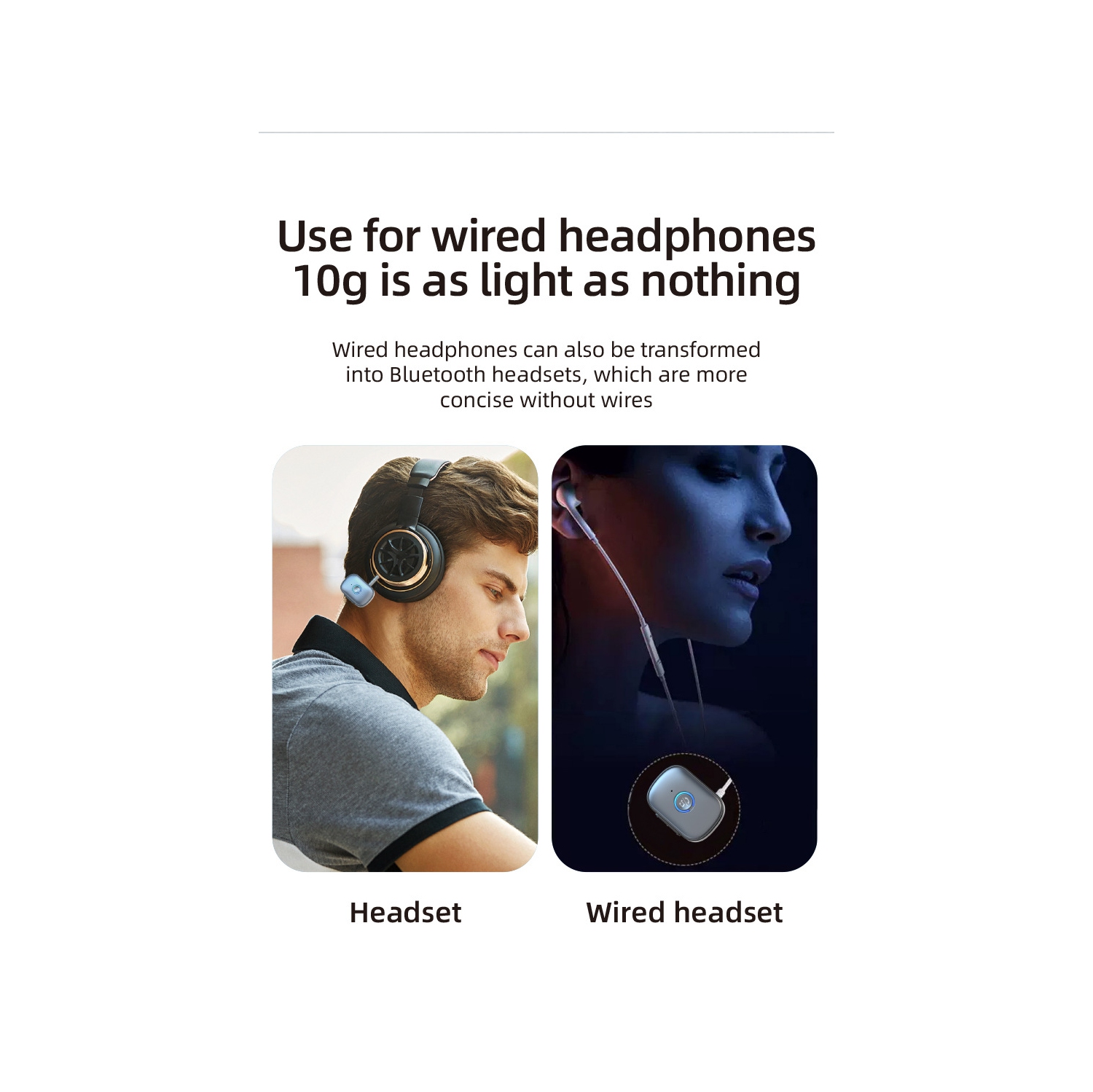 Récepteur Bluetooth adaptateur audio pour l'auto mains libres HD récepteur d'auto longue autonomie auxiliaire - W1 - gris argenté