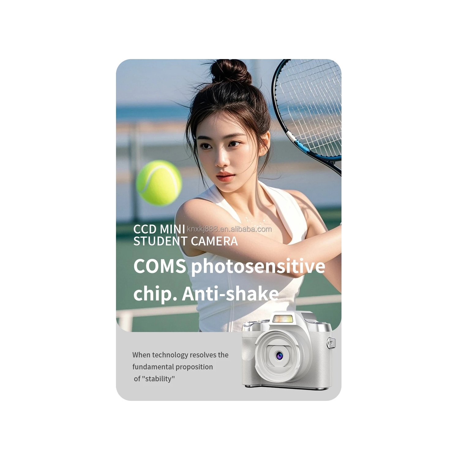 HD digital camera small SLR student party selfie video portable mini CCD camera retro fashion digital camera 4K HD - white + 32G memory card + card