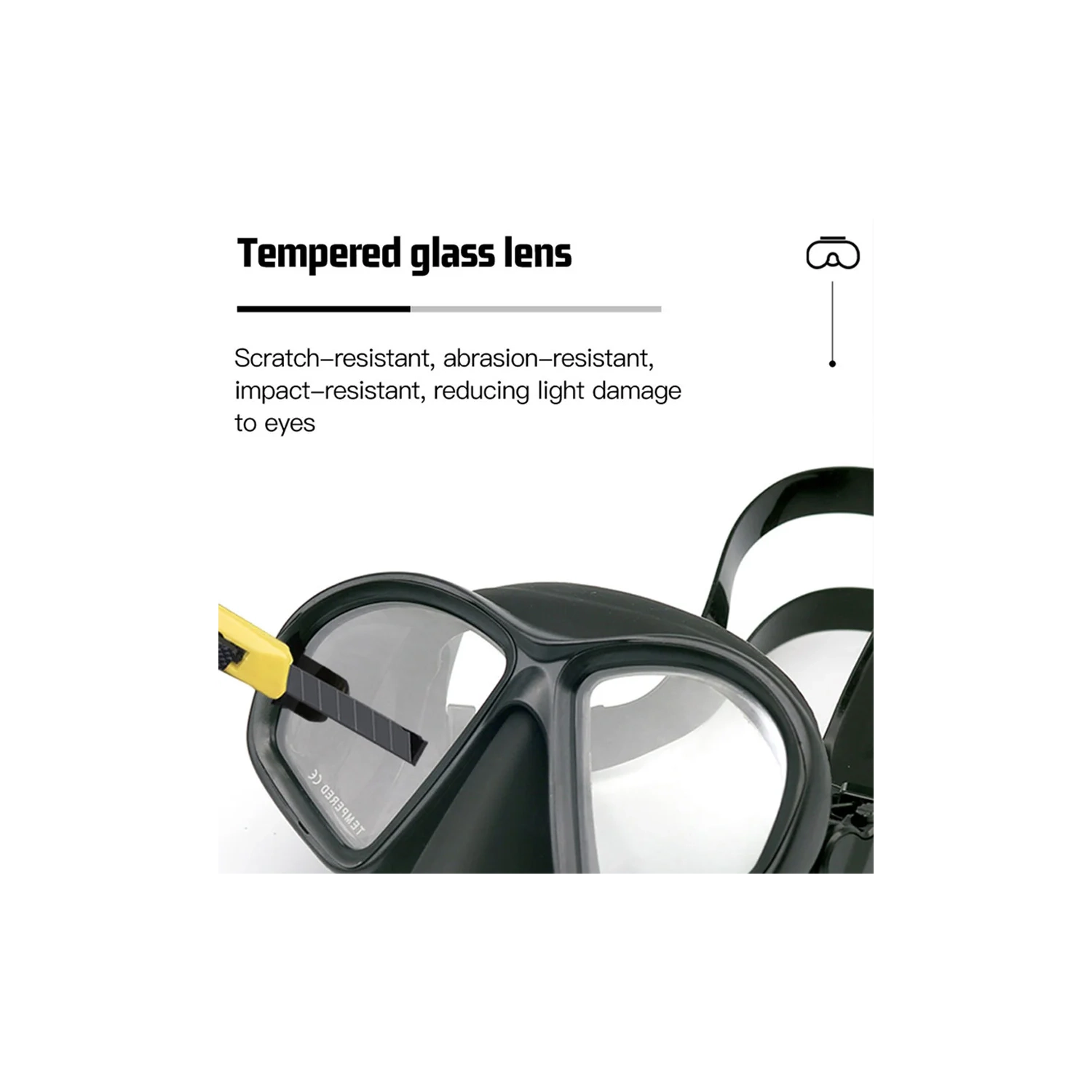 Professional men's and women's small free diving goggles snorkeling equipment swimming goggles - with bracket to install the diving camera yourself -