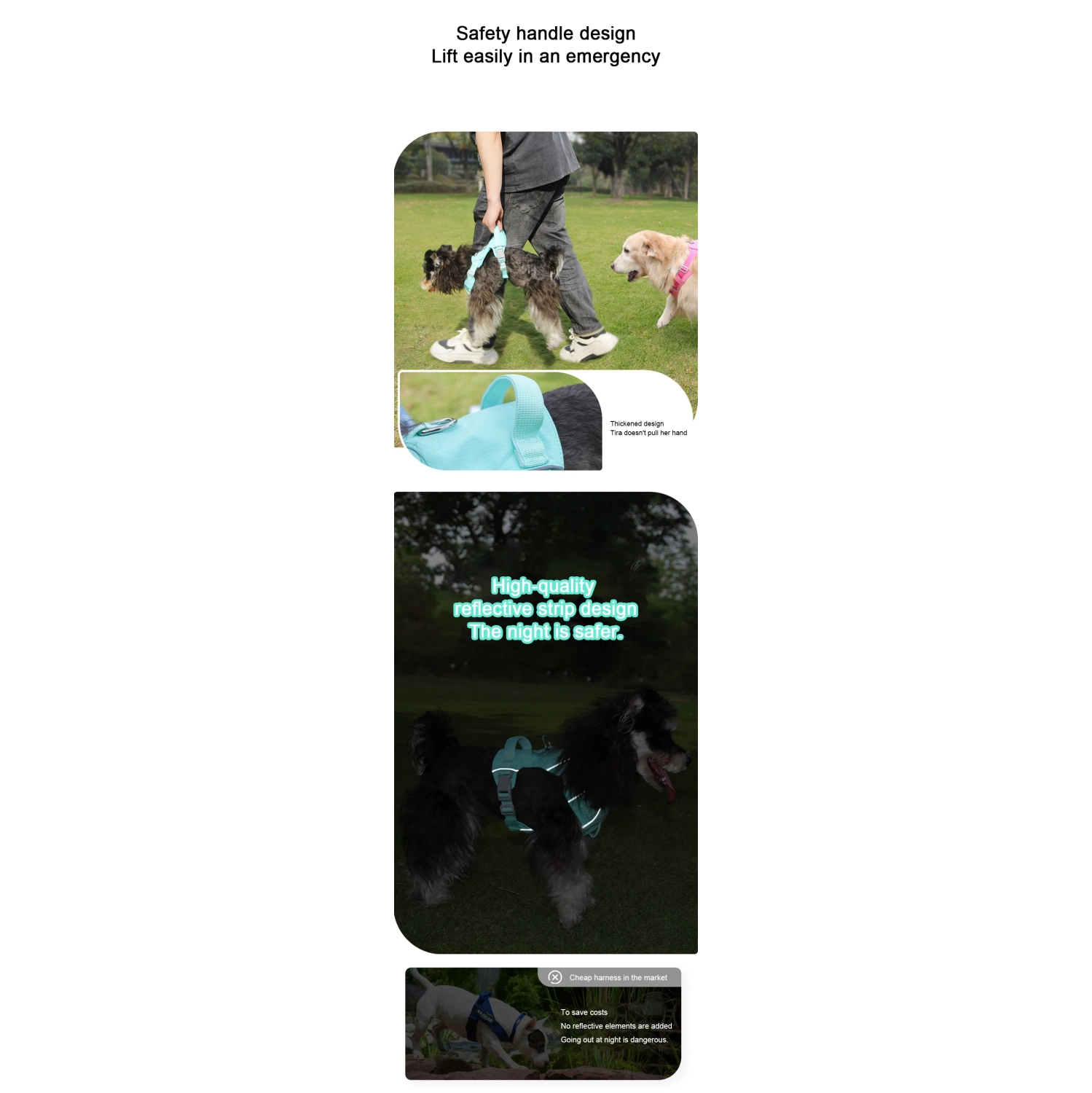 Nouvel ourlet léger avec corde de traction de rechange, corde à chiens réfléchissante étanche et à séchage rapide,ensemble de deux pièces rose