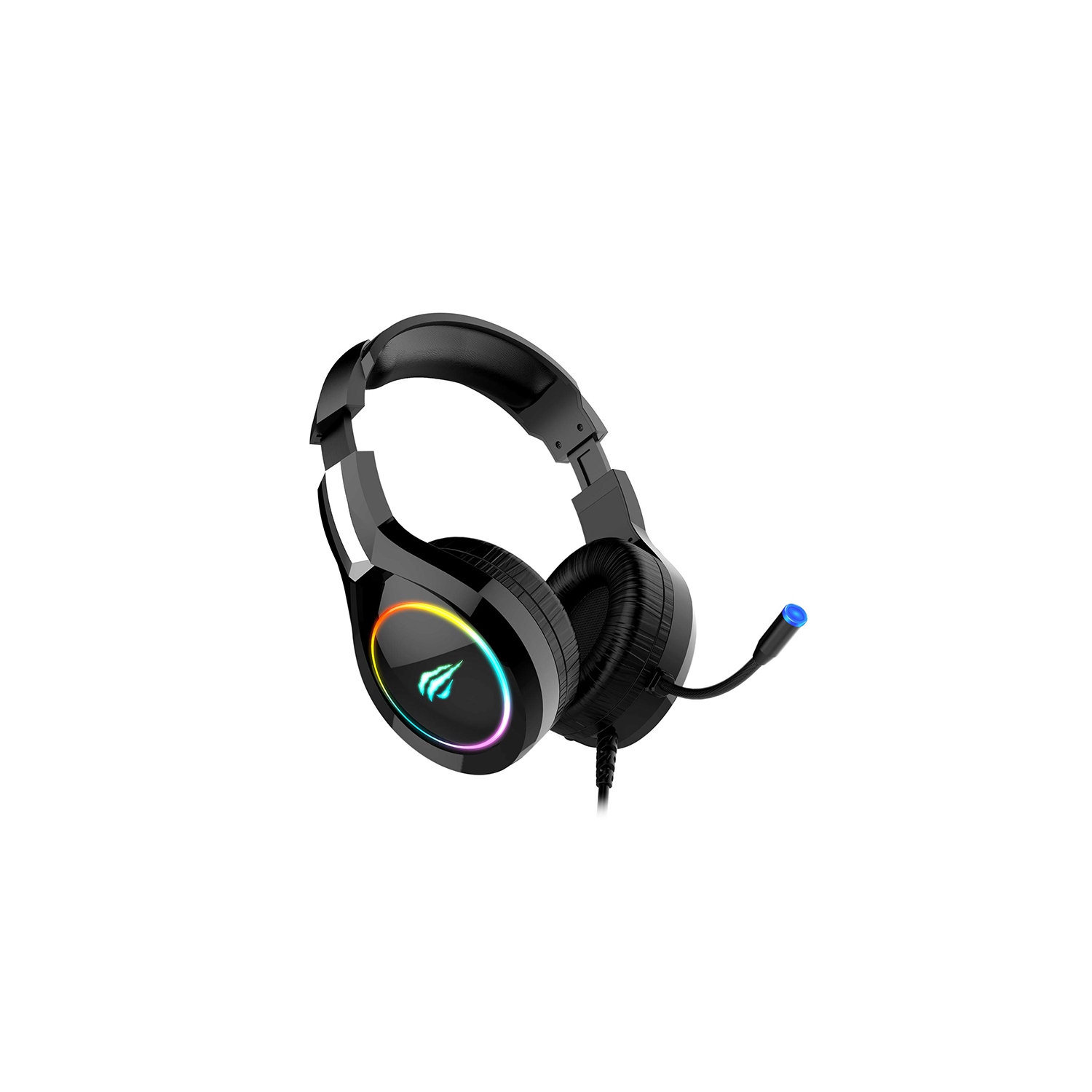 Havit H2232D RGB LED Lighting 3.5mm Jack + USB powered 50mm Drive Gaming Headset_Black
