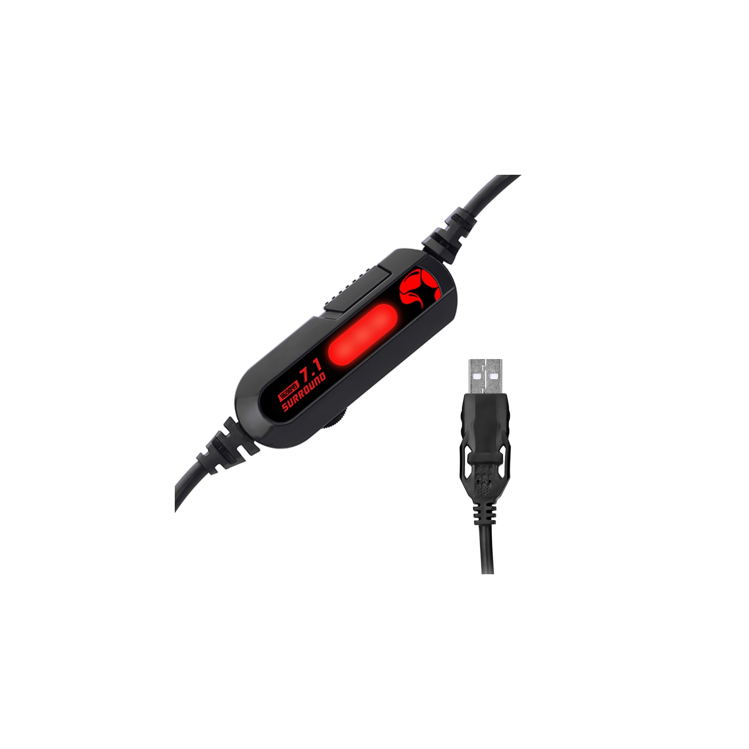 Casque de jeu rétroéclairé ambiophonique avancé USB7.1 HG9049 de Marvo avec microphone_Noir