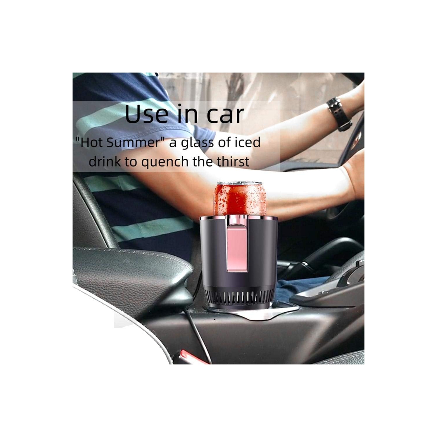 2 in 1 Car Cup Insulation Cooler Smart Car Cup Holder Car Cooling Heating Cup Holder Car Glass Cup Holder Practical Car Refrigerator Cooler