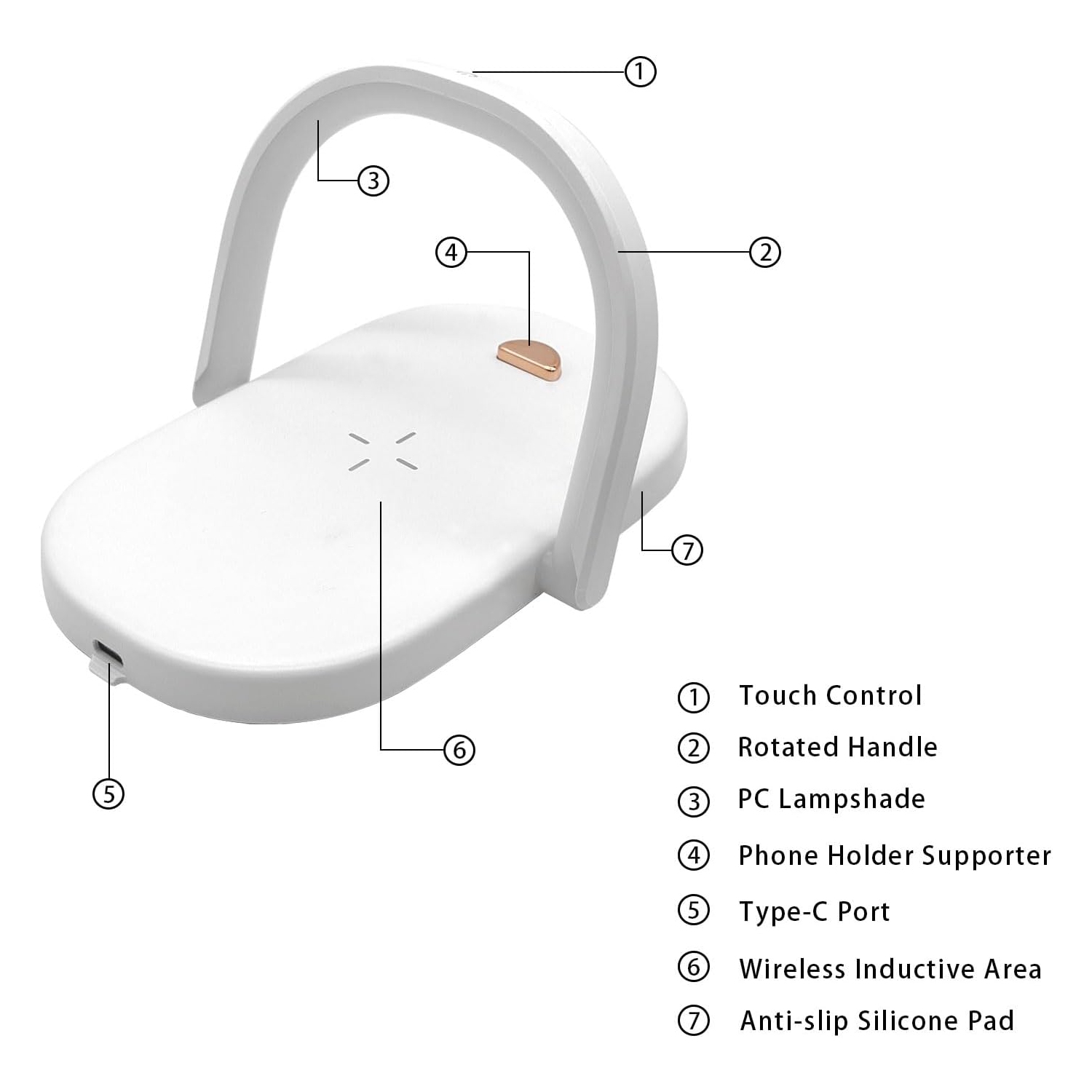 Chargeur sans fil pliable de 15 W, plein de technologies! Lampe de bureau + chargeur + support, veilleuse pliable trois-en-un, chargement sans