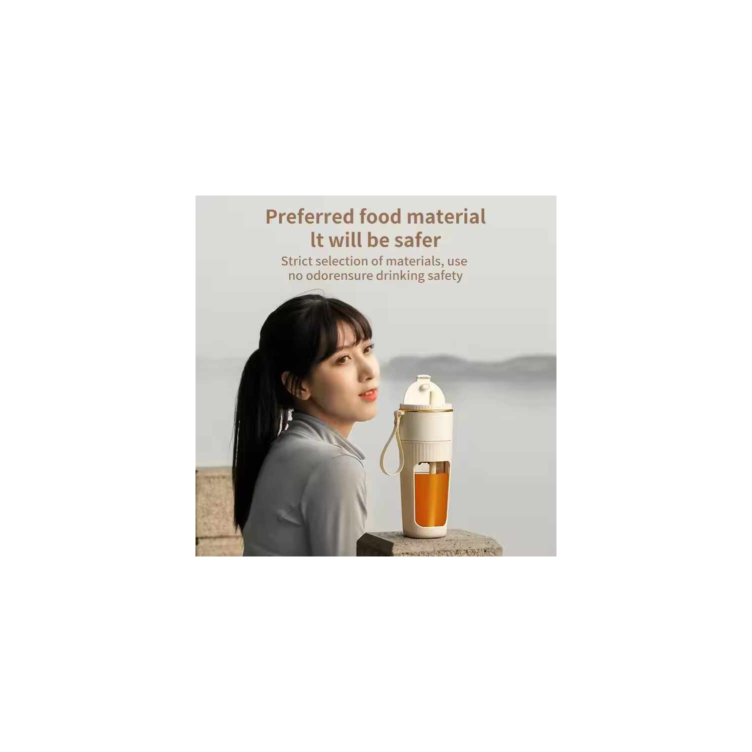 Juicer Home Rechargeable Multifunctional Electric Mini Portable 340ml Office Home Juicing Cup for Fresh Smoothies and Milkshakes White 10 Blades