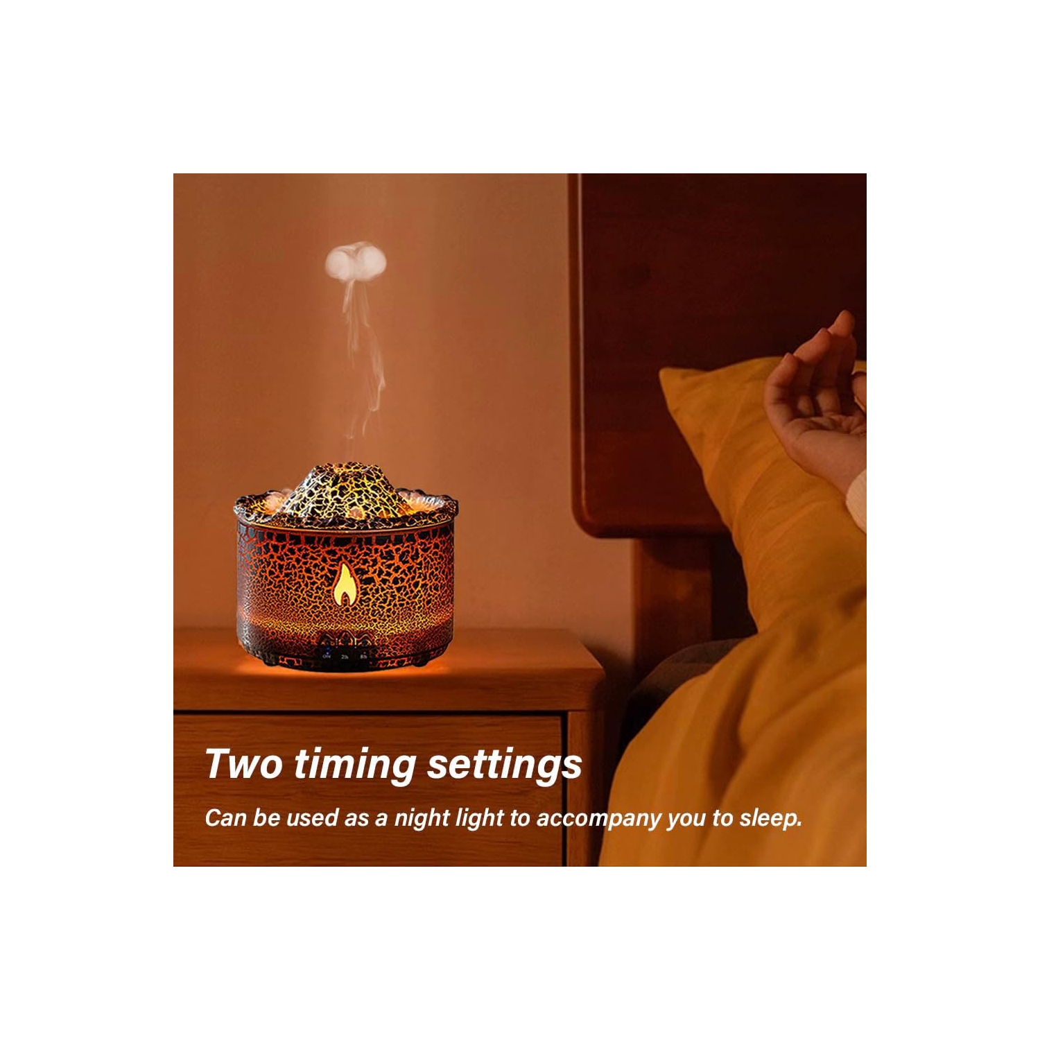 Flame Air Humidifier, Volcano Aromatherapy 360ml Ultrasonic Essential Oil Diffuser | 3D Dual Mode Silent Aromatherapy Humidifier | Cold Volcano Air