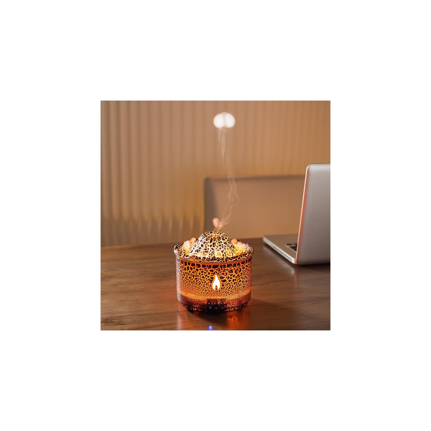 Flame Air Humidifier, Volcano Aromatherapy 360ml Ultrasonic Essential Oil Diffuser | 3D Dual Mode Silent Aromatherapy Humidifier | Cold Volcano Air