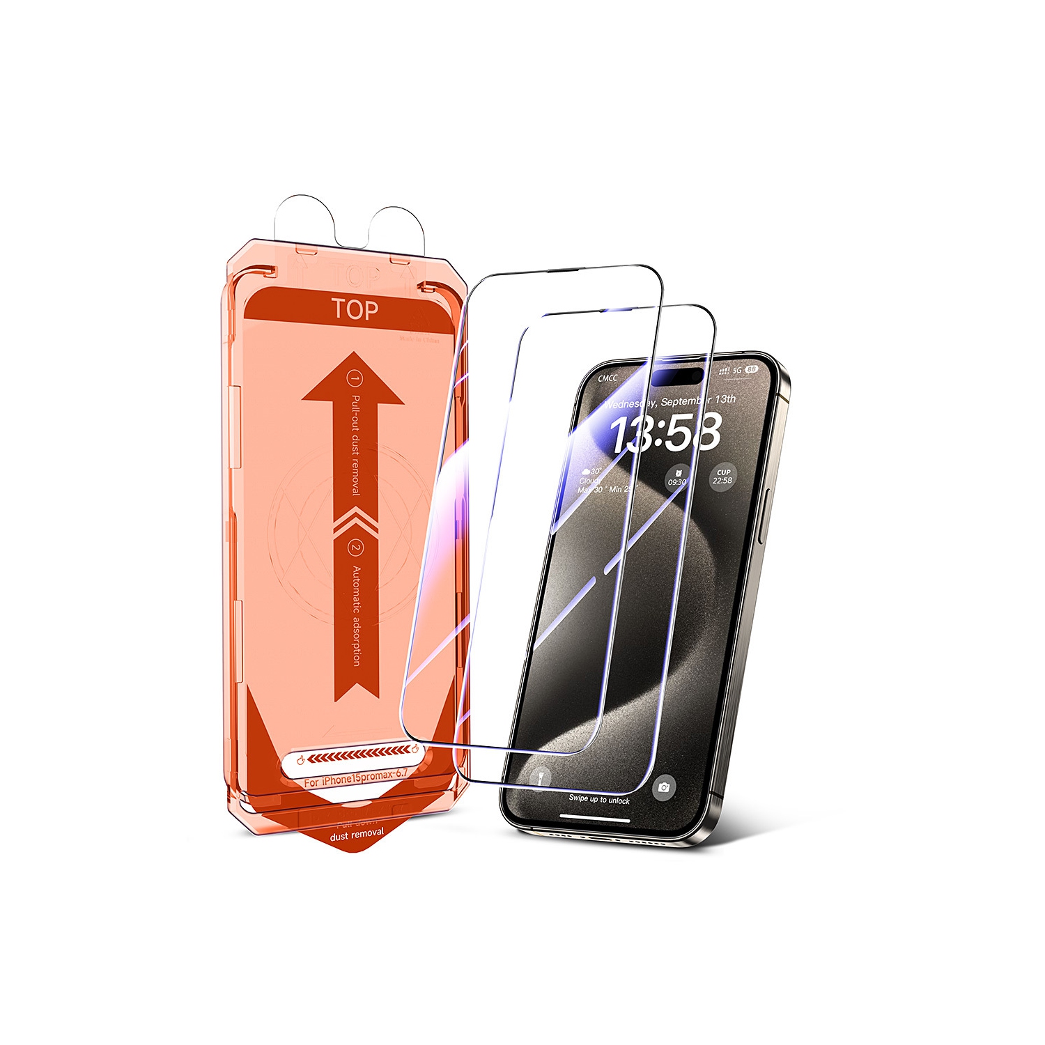 iPhone 16 ProMax Privacy Screen Protector Auto Alignment Kit Screen Protector Made of Top Quality Tempered Glass