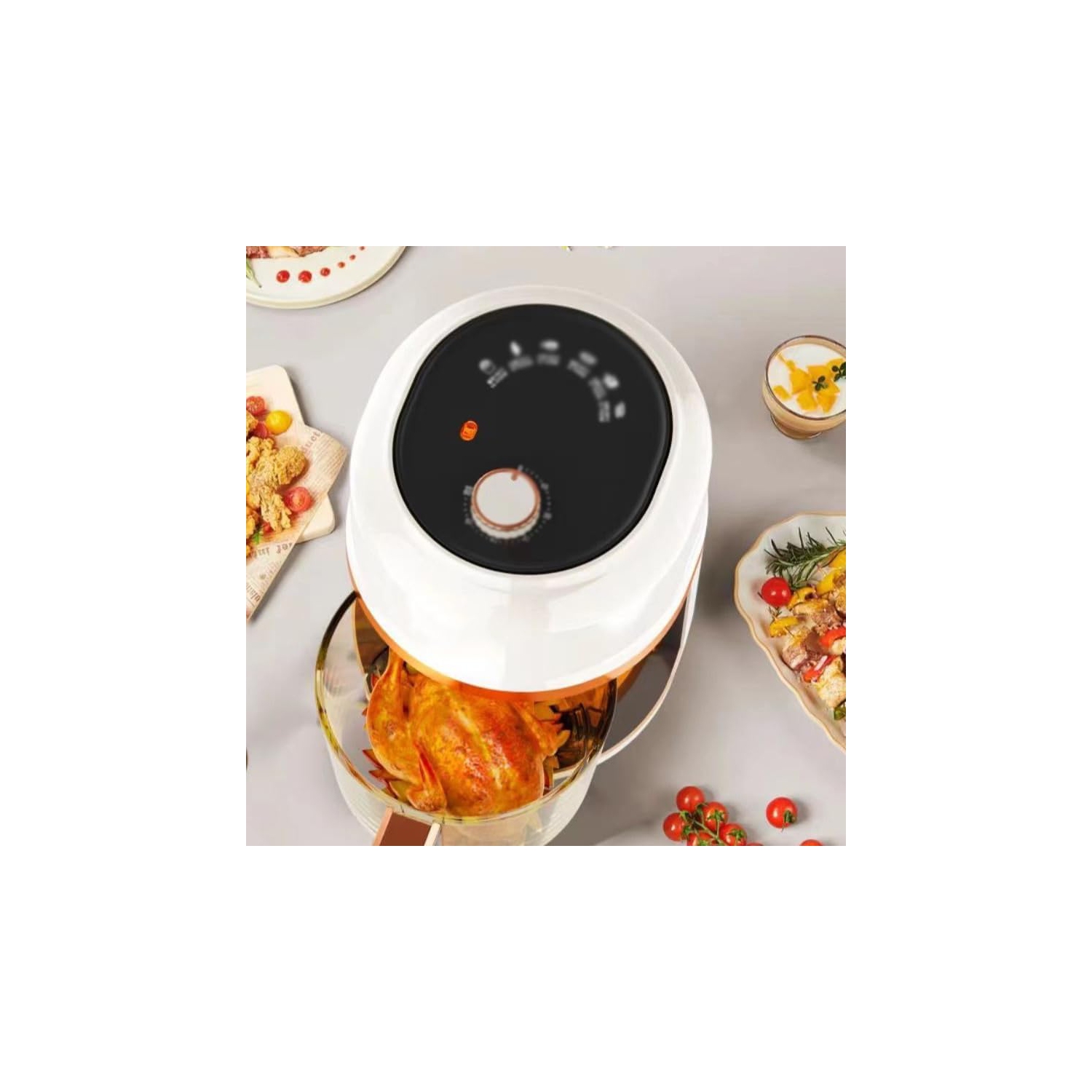 Flip-free air fryer household glass fully automatic multi-function large-capacity electric fryer air fryer household large-capacity intelligent