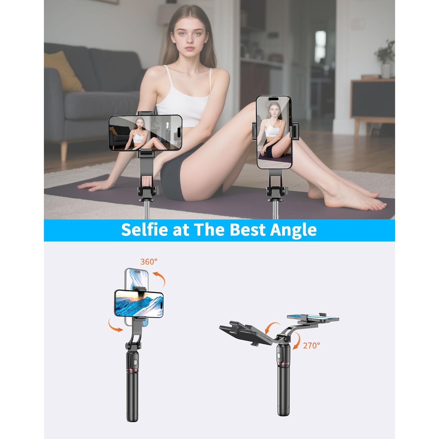 Selfie stick F16 handheld anti-shake gimbal tripod travel portable live photo retractable mobile phone holder selfie stick mobile phone tripod