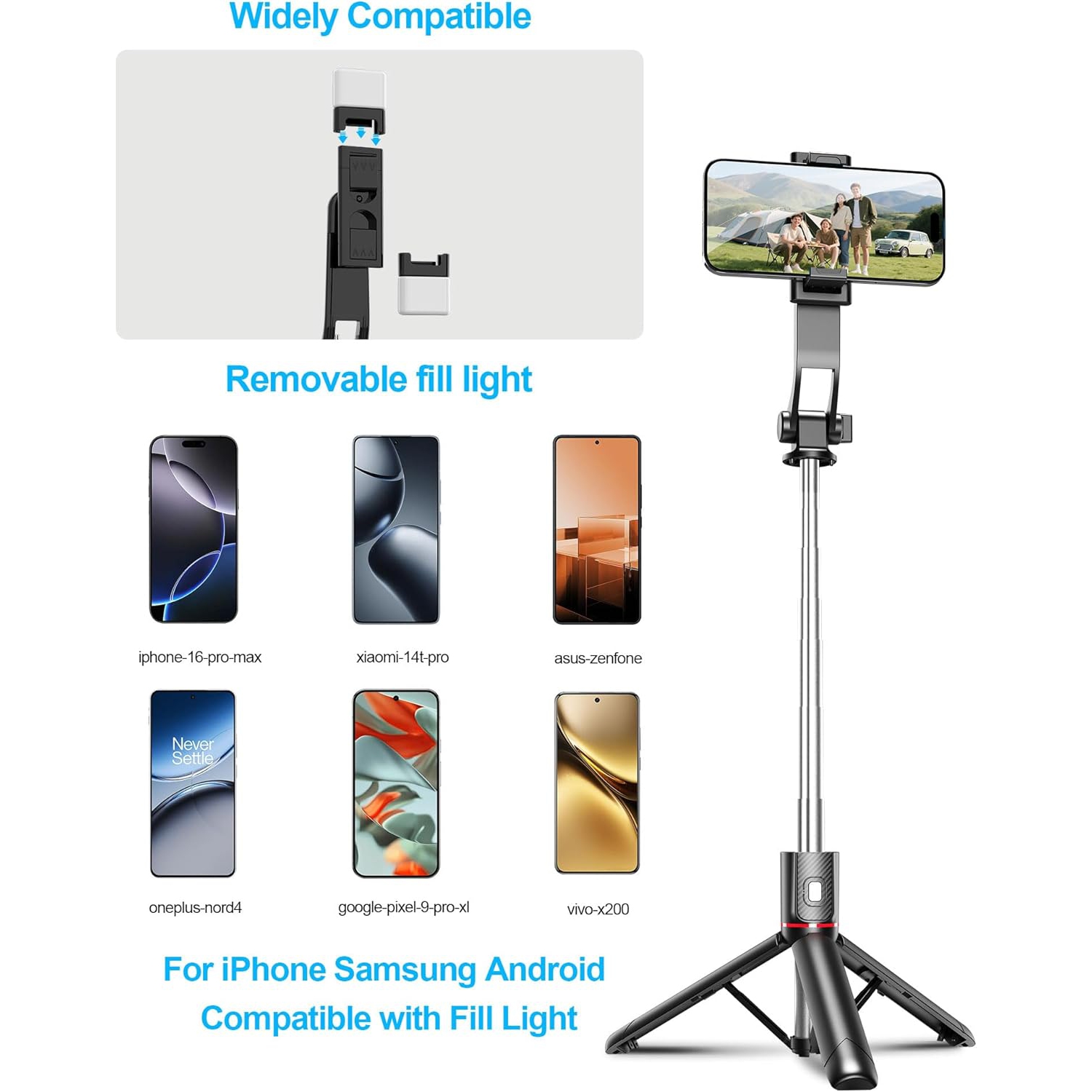 Selfie stick F16 handheld anti-shake gimbal tripod travel portable live photo retractable mobile phone holder selfie stick mobile phone tripod