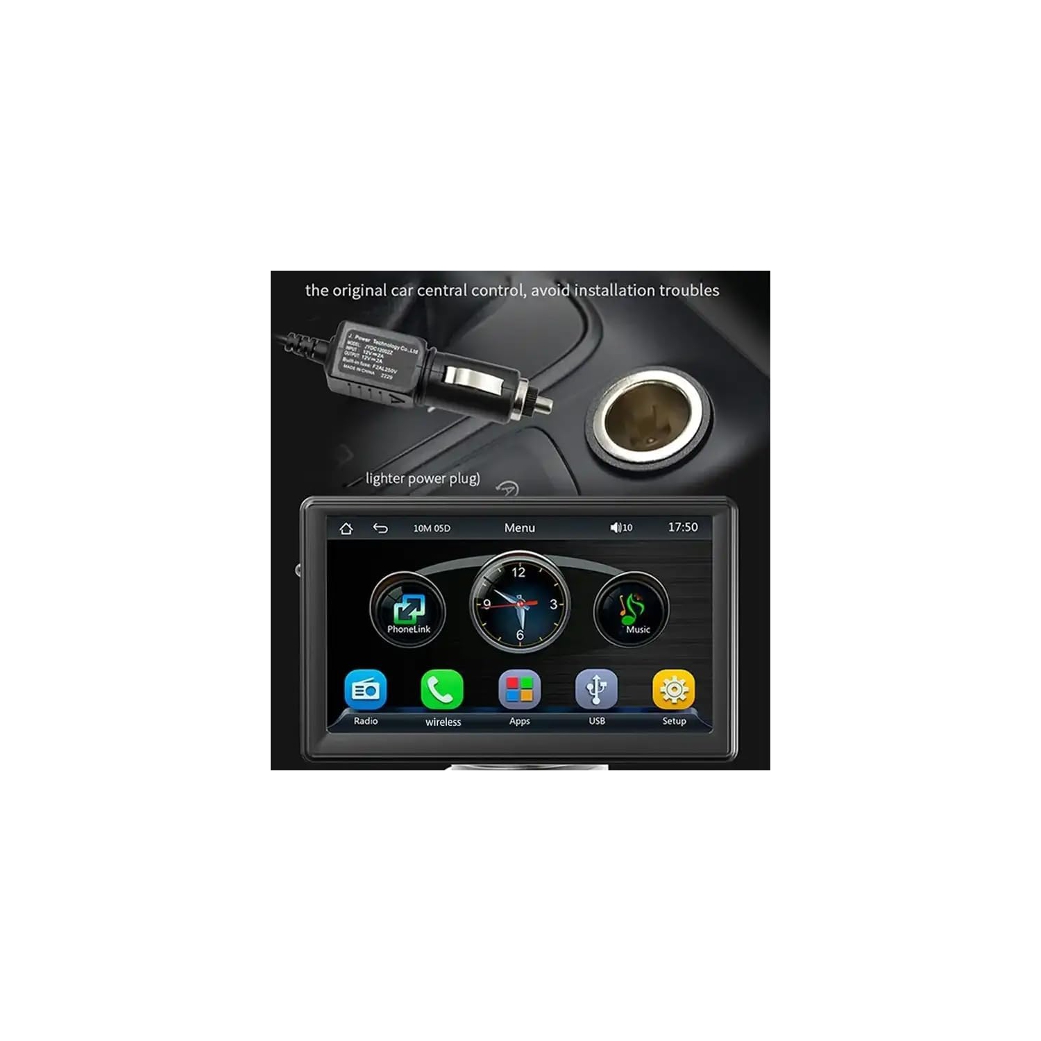 7 po CarPlay Portable Car Bluetooth MP5 HD Vue arrière PND Navigation voiture HD Portable à écran tactile Récepteur audio pour l'auto,