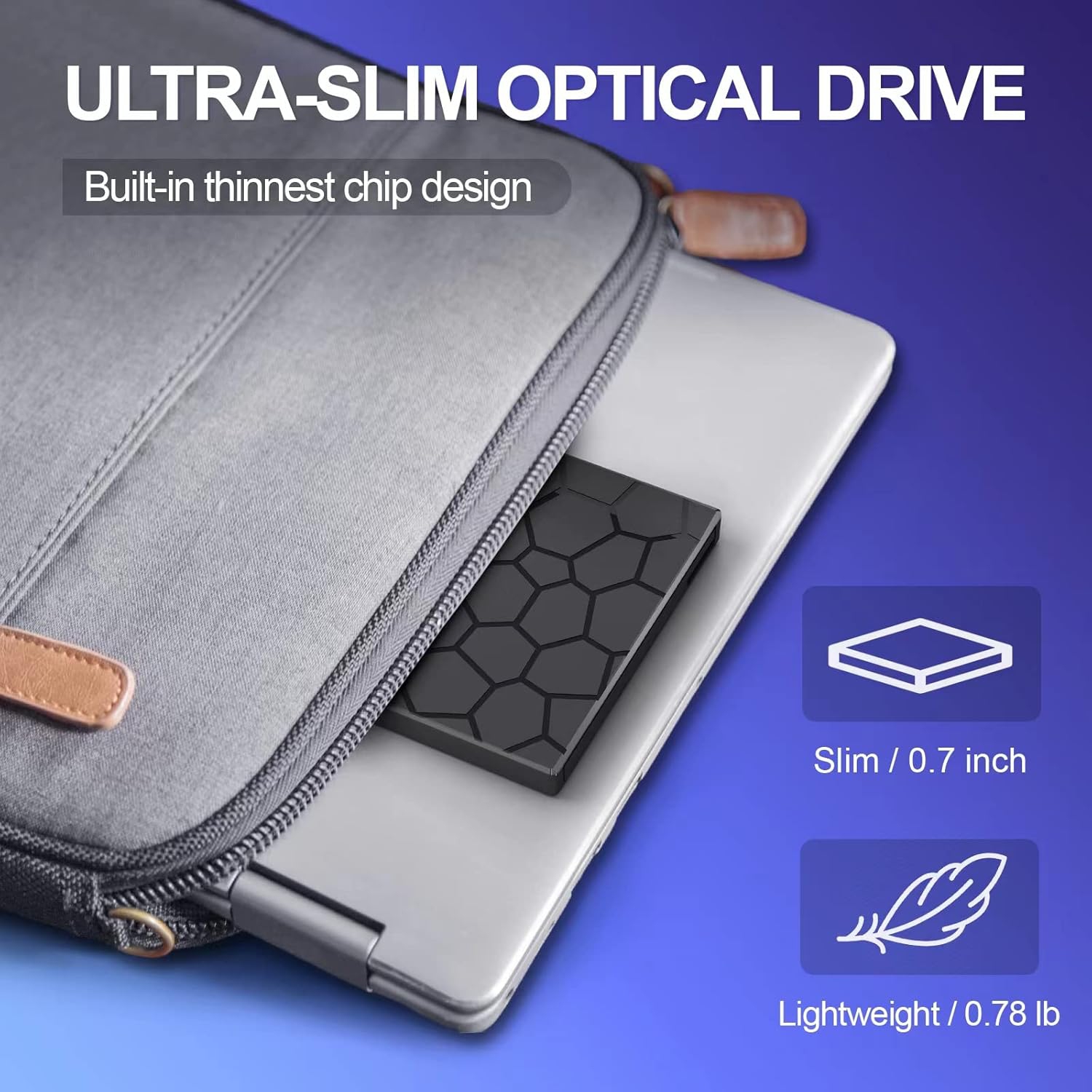 Lecteur optique externe multifonctionnel Le graveur DVD 7 en 1 USB3.0TYPE peut se connecter à un lecteur externe de CD/DVD pour ordinateur portatif