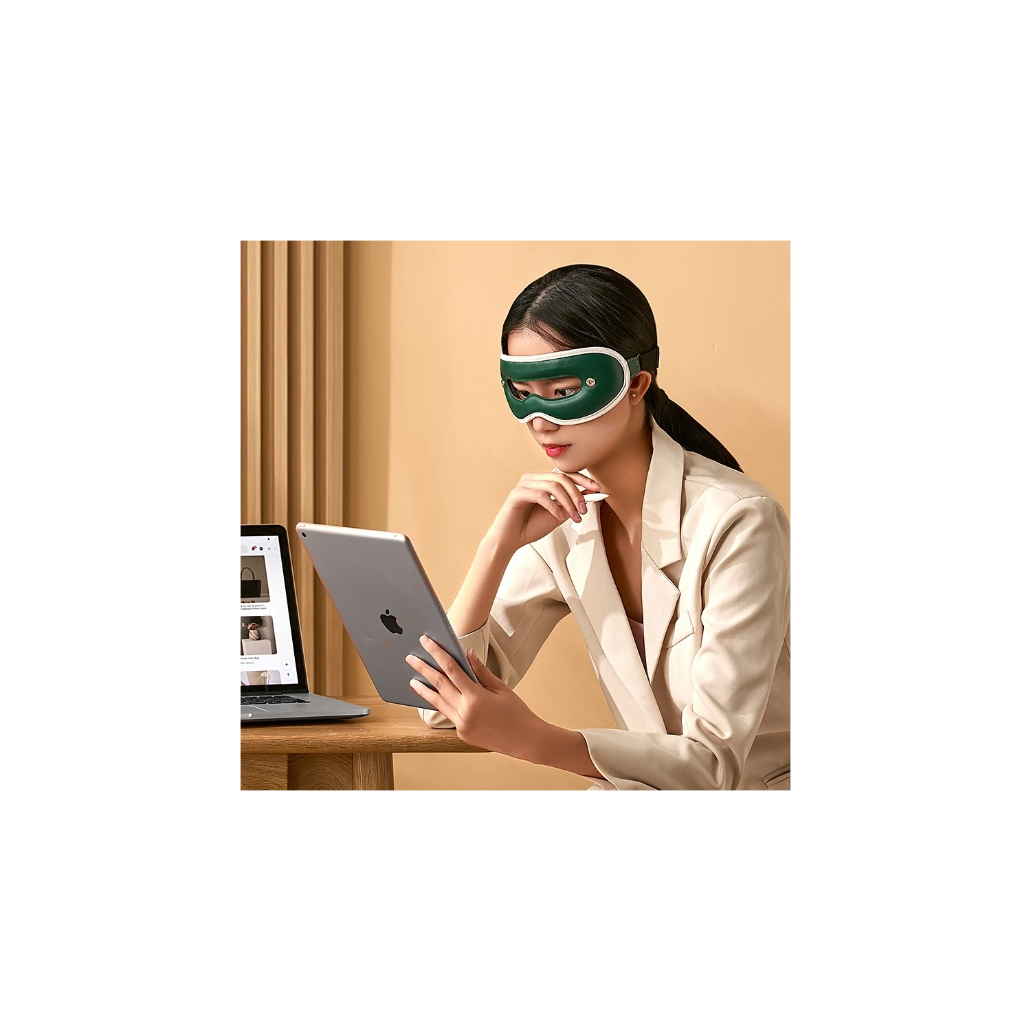 Appareil de massage pour les yeux Window Vision de 3D pour soulager la fatigue oculaire Massage intelligent compresse chaude et froide Masque pour