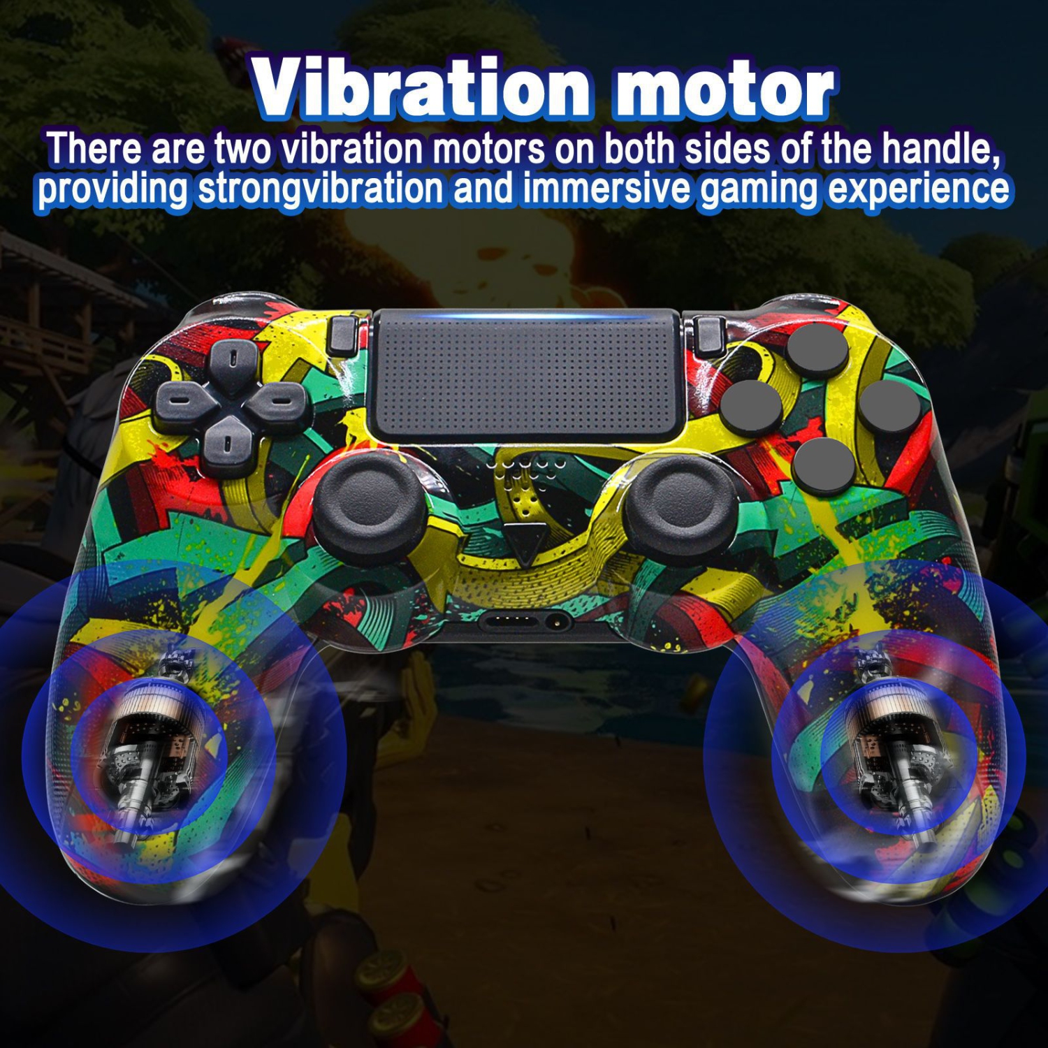 New P4 wireless game controller compatible with P4/pro/slim/PC touchpad water transfer printing - arrow