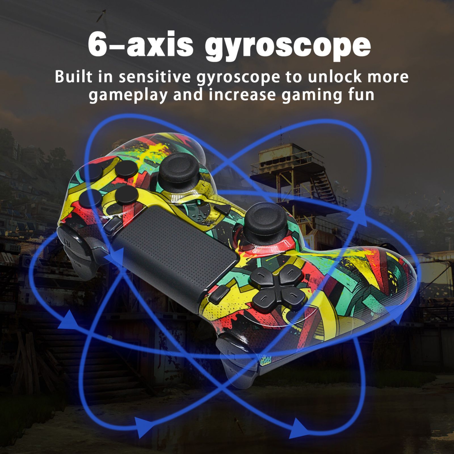 New P4 wireless game controller compatible with P4/pro/slim/PC touchpad water transfer printing - arrow