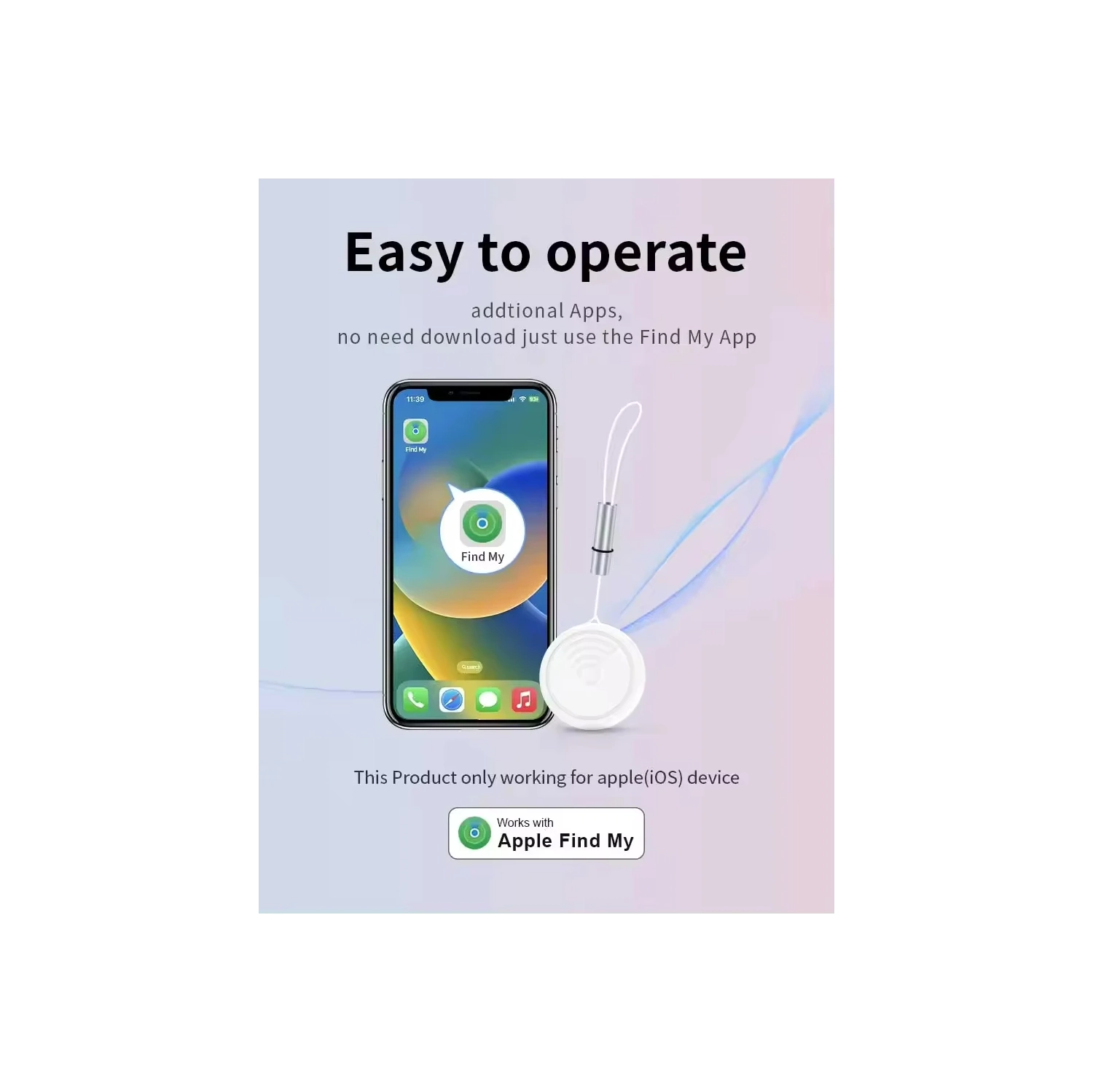 Appareil intelligent anti-perte dédié Apple, localisateur de recherche global, portefeuille porte-clés pour animal de compagnie, moniteur de suivi