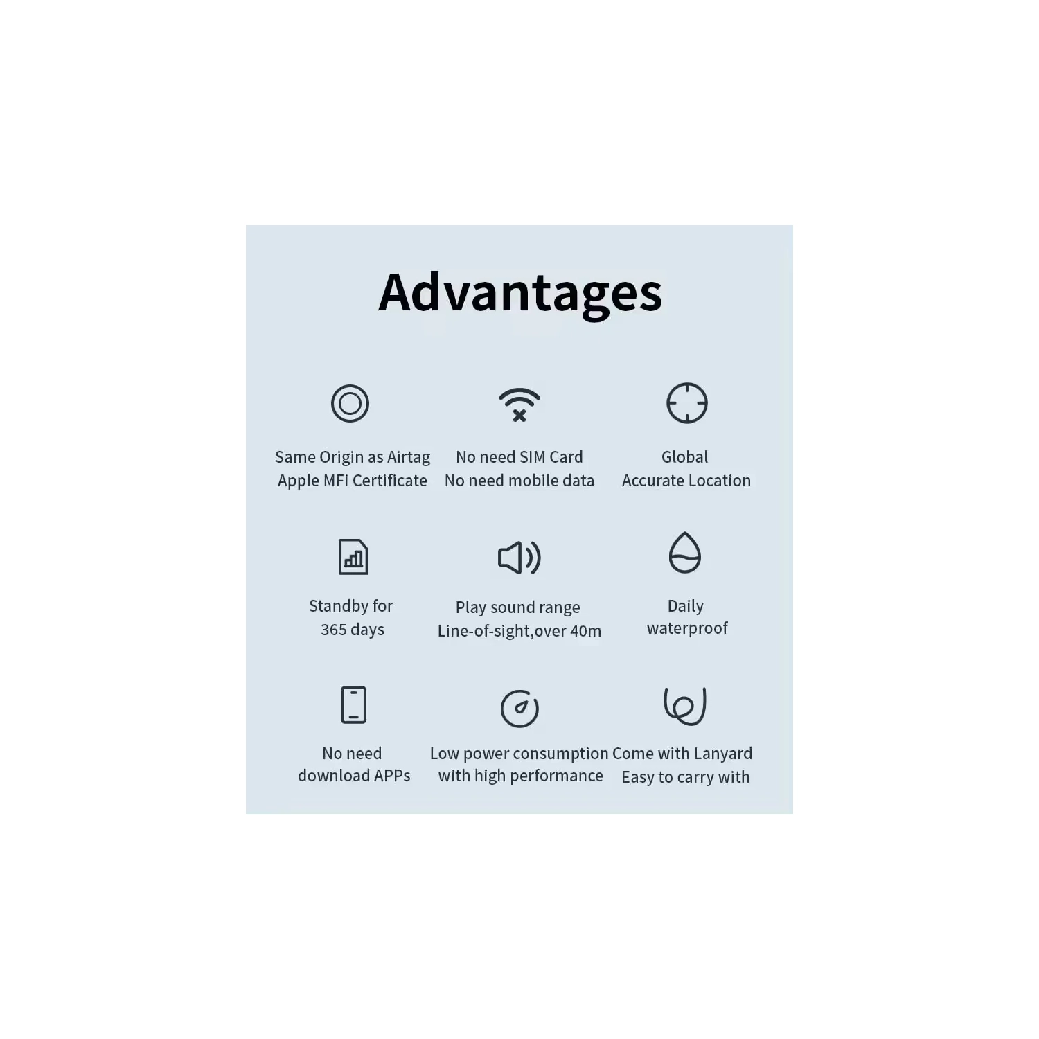 Appareil intelligent dédié Apple anti-perte, localisateur de recherche globale, portefeuille à clé pour animal de compagnie, moniteur d'activité aîné