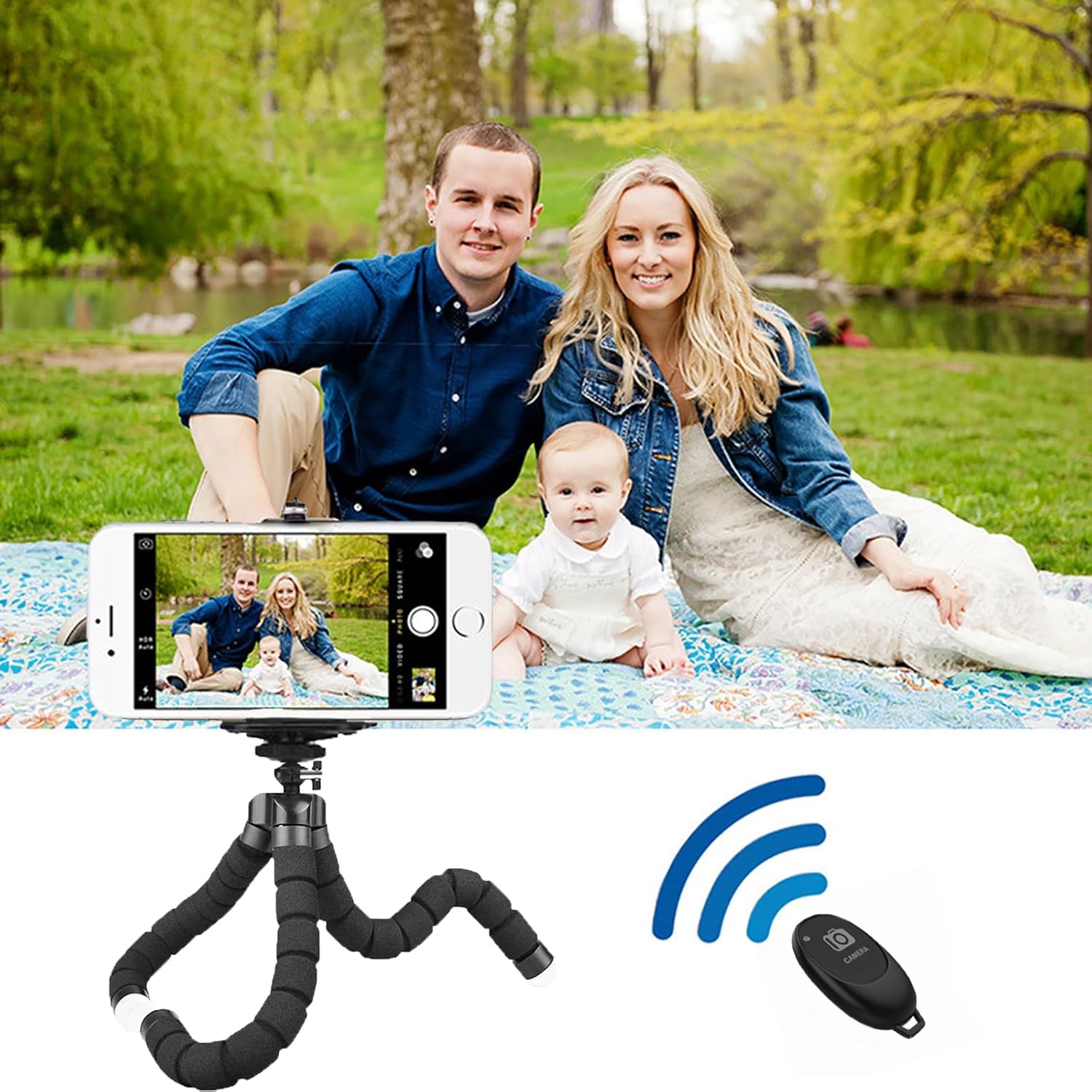 Octopus mobile phone tripod portable mini multi-function bracket 360° flexible tripod suitable for live broadcast/short video shooting mobile phone