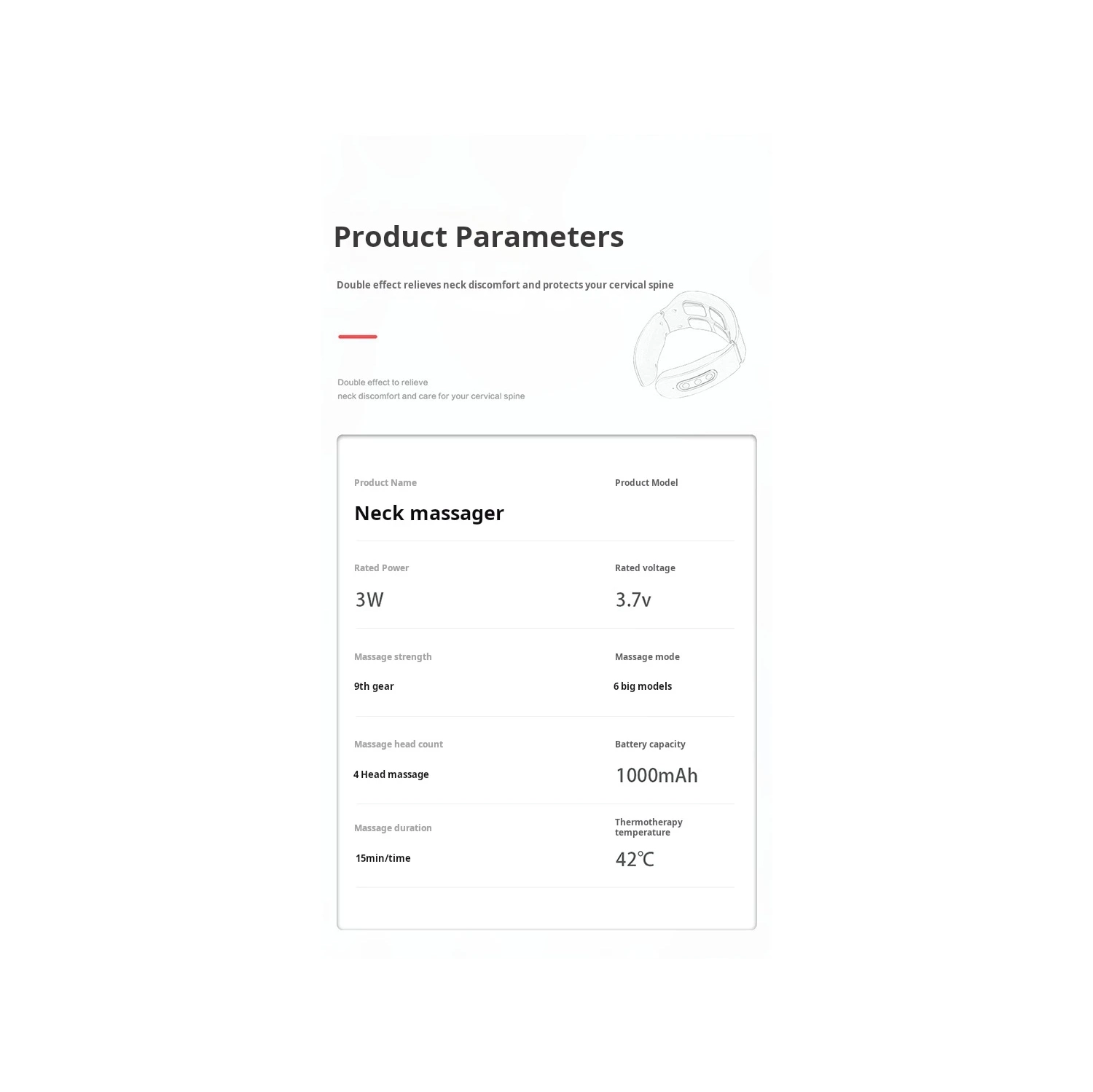 Neck protector household cervical massager neck massager hot compress neck massager-820 white