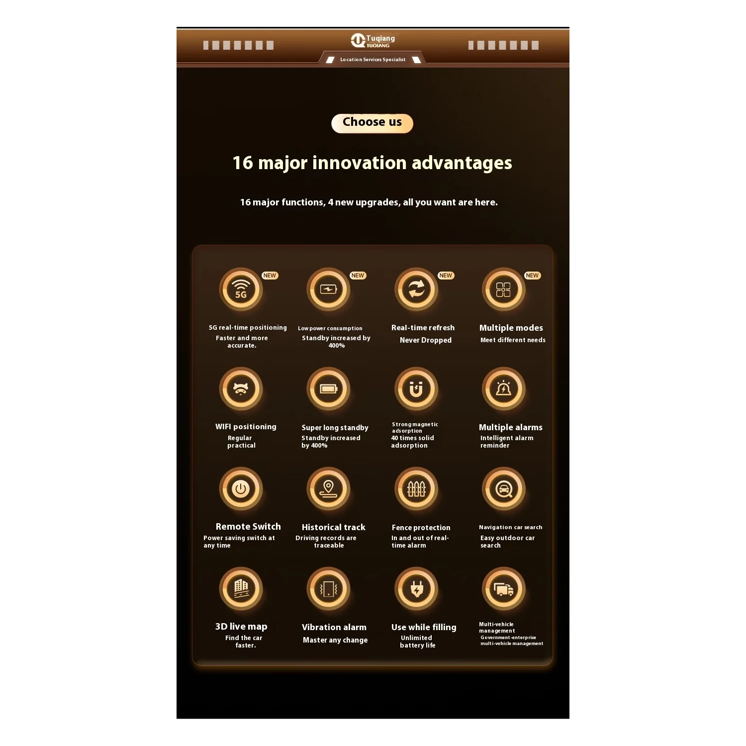 Localisateur GPS satellite voiture Tuqiang, auto anti-vol 5G installation sans installation fort GPS magnétique - [Petite version] M63S+1000&nbsp;mAh