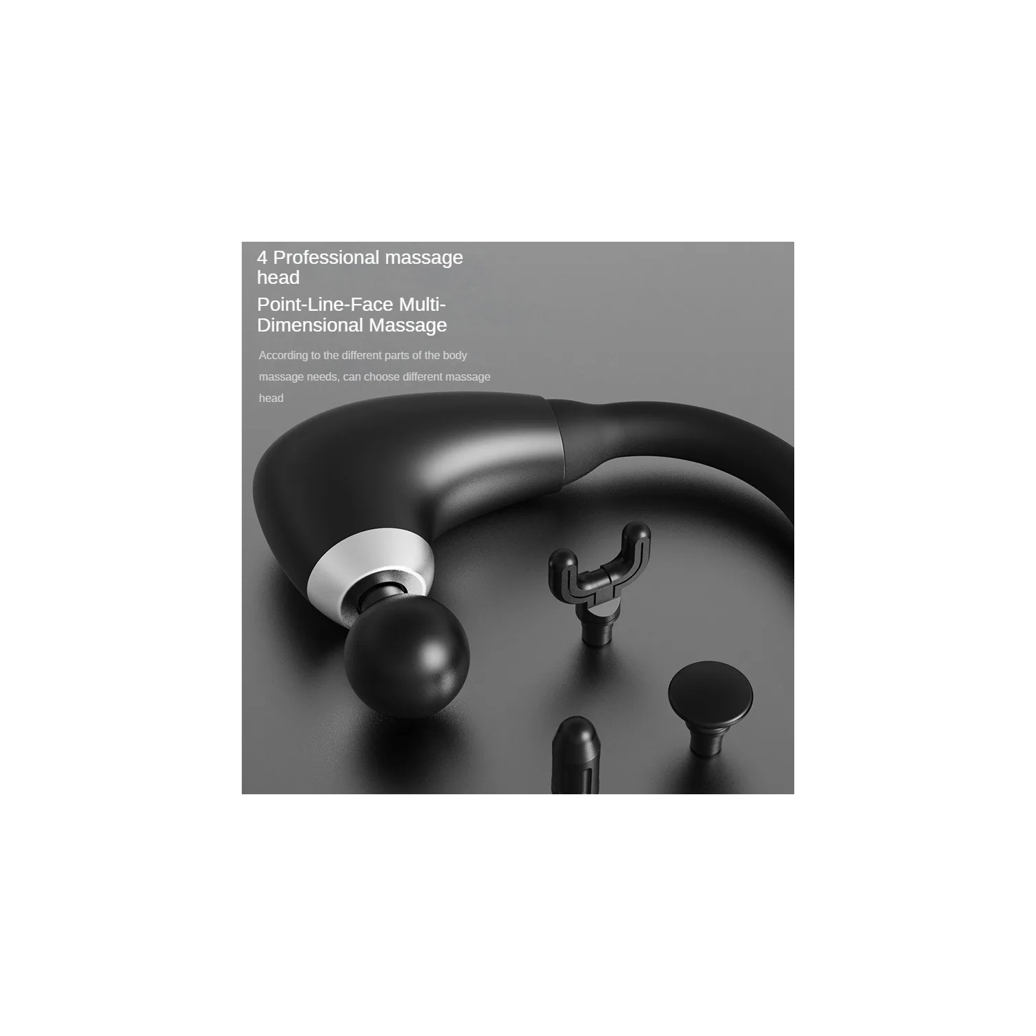 Massage Gun with Upgraded Extended Handle, Massage Gun Back Massager, Muscle/Neck/Shoulder/Waist/Leg Massager Portable Pain Relief, 4 Massage Heads