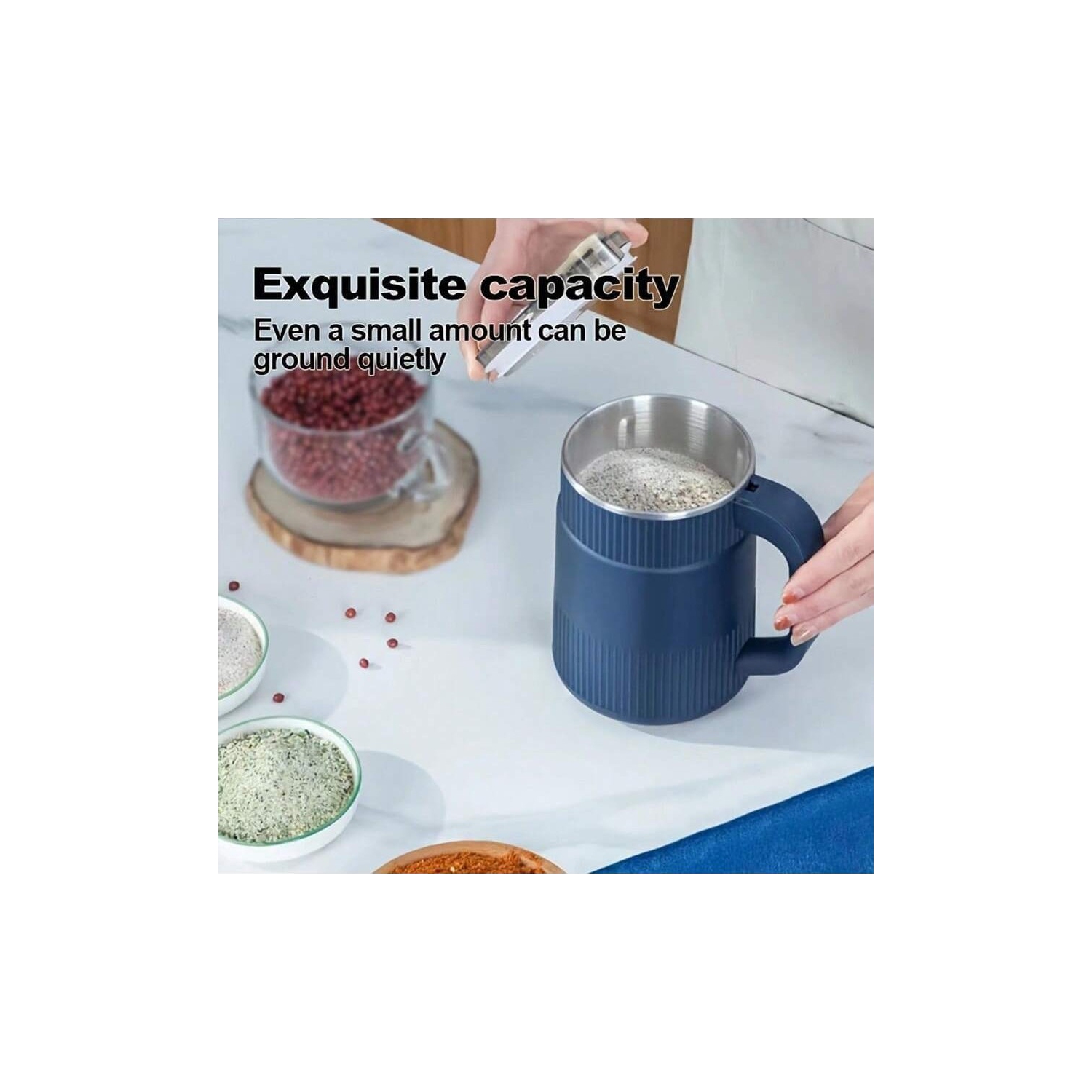 Automatic powder grinder, portable grain dry grinder, food bean grinder seasoning grinder