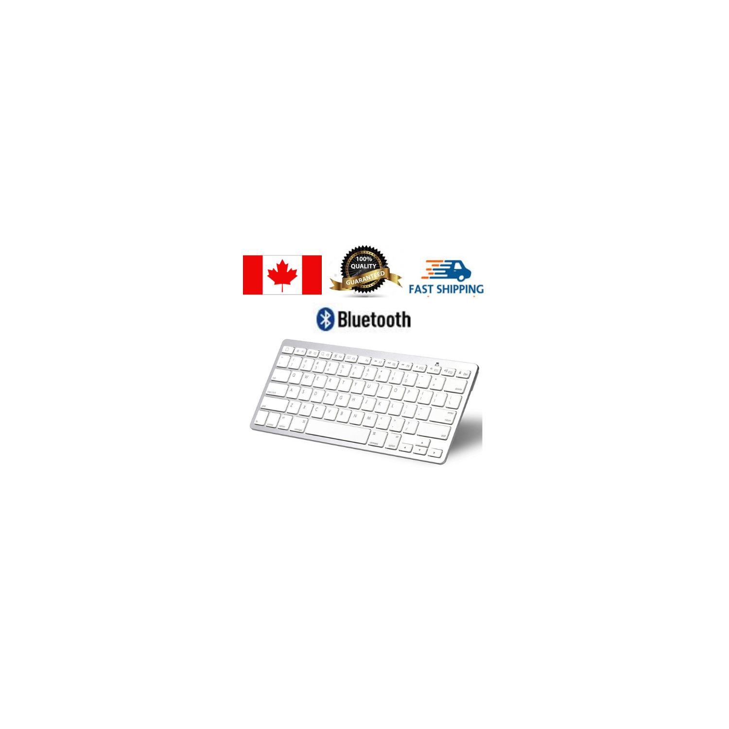 Clavier sans fil mince Bluetooth pour Mac/Windows OS Tablet PC , blanc
