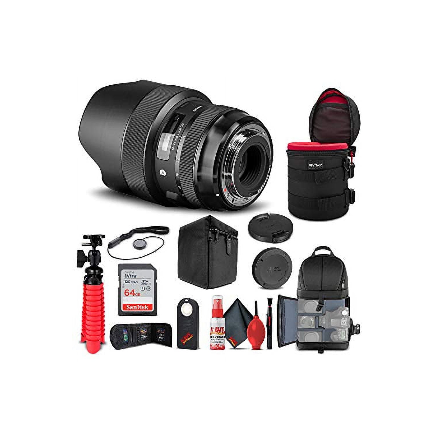 Sigma 14-24mm f/2.8 DG HSM Art Lens for Nikon F Bundle