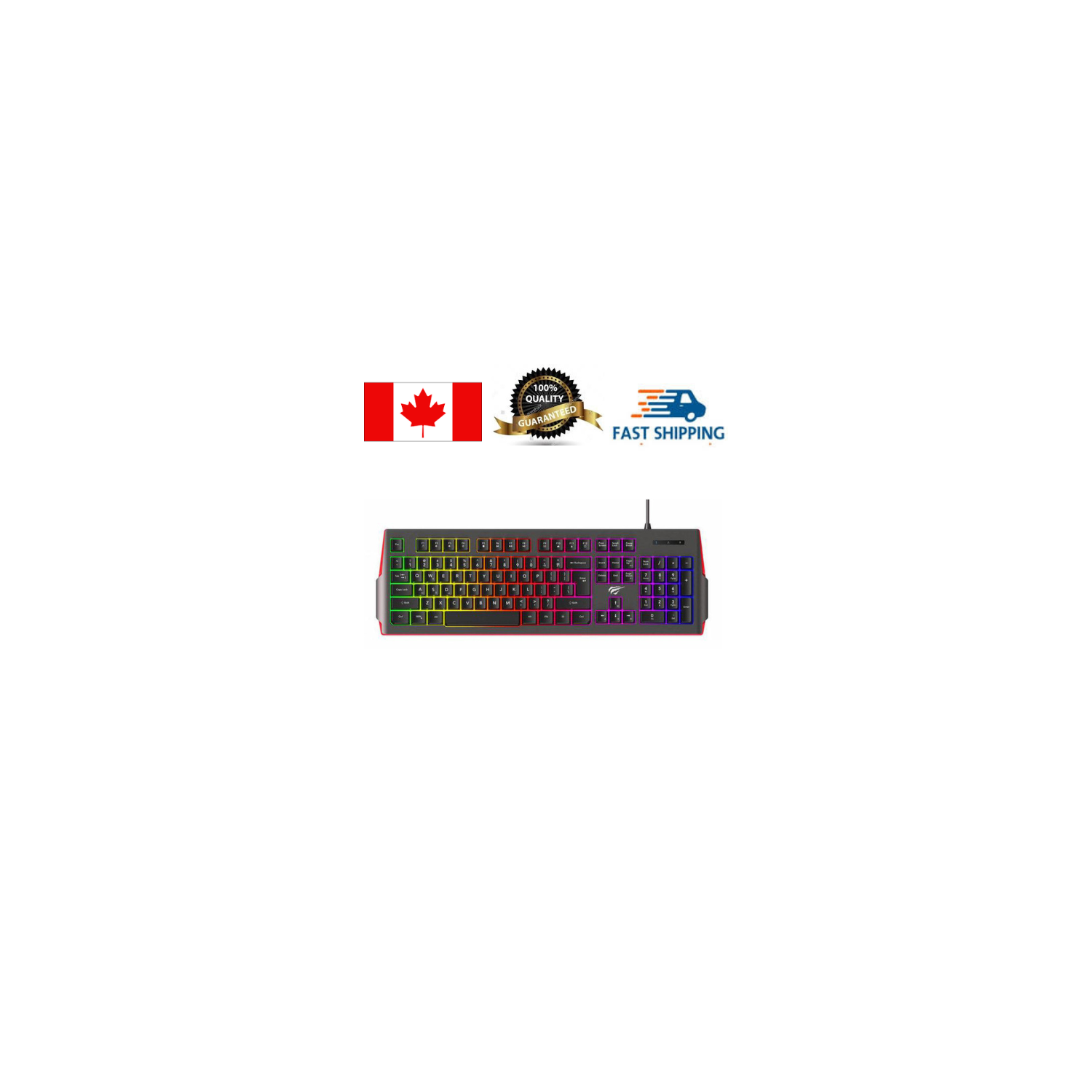 Havit KB866L Wired RGB Backlit Membrane FN Multi-function Gaming Keyboard