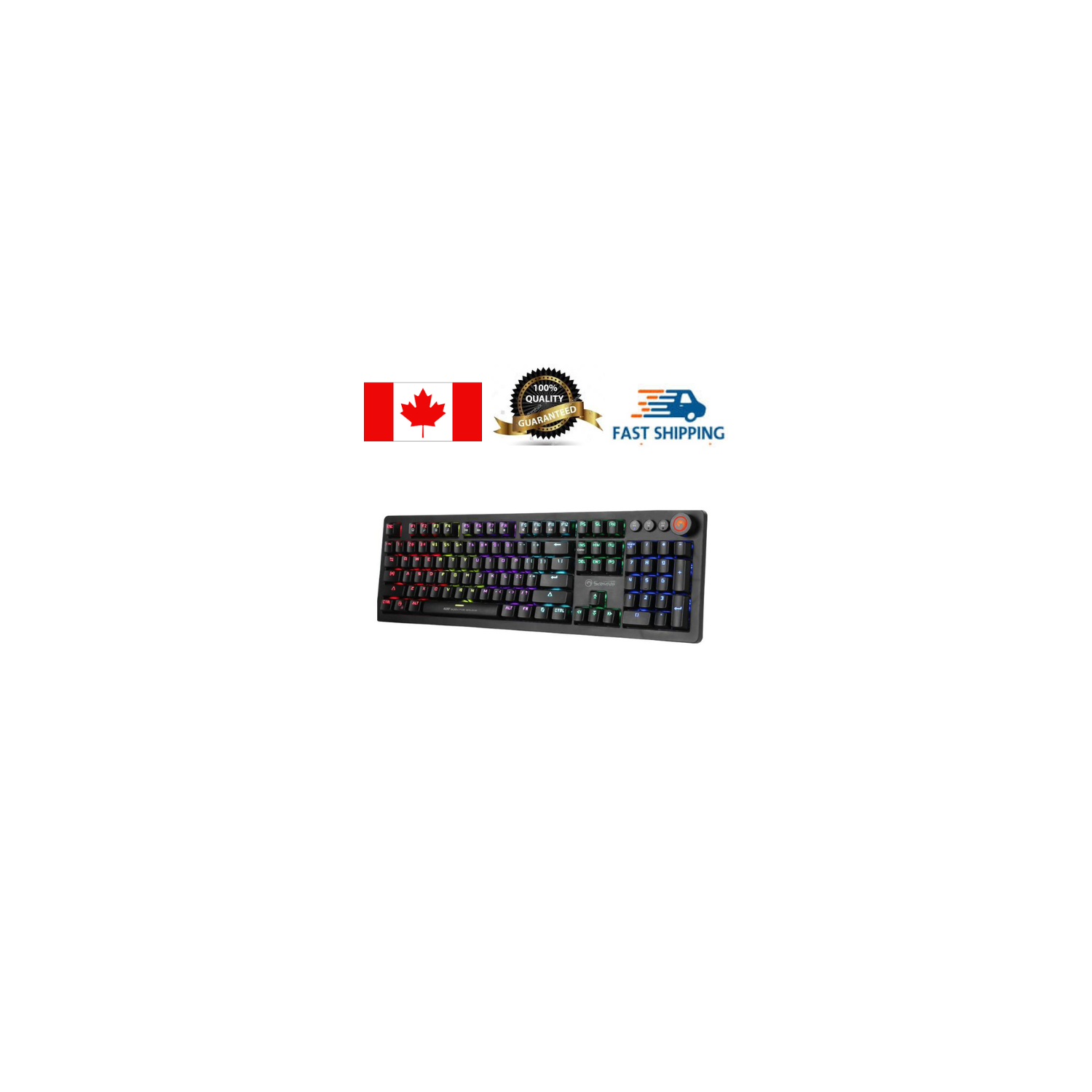 Marvo KG917 Mechanical Blue Switch 107-key, LED Rainbow Backlight Wired Gaming Keyboard_Black