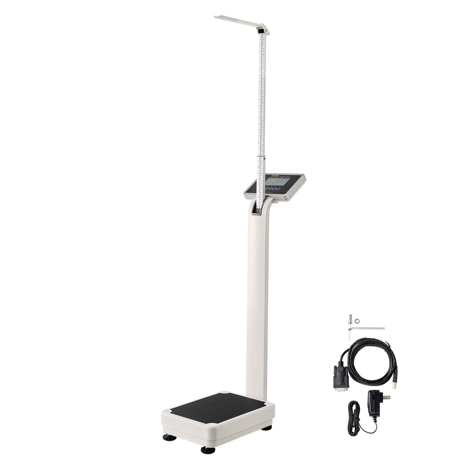 VEVOR 500lbs Capacity Medical Digital Scale, Professional Physician Scale for Weight Height, Multi-Function Scale with Built-in Height Rod, 2
