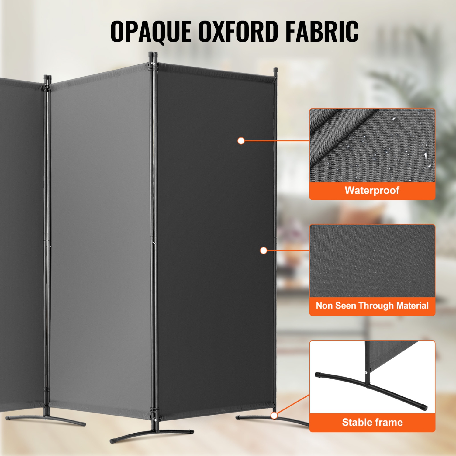 VEVOR 3 Panels Room Divider, Room Divider, Folding Privacy Screen and Portable Partition Divider for Room Separation, Freestanding Room Partitions