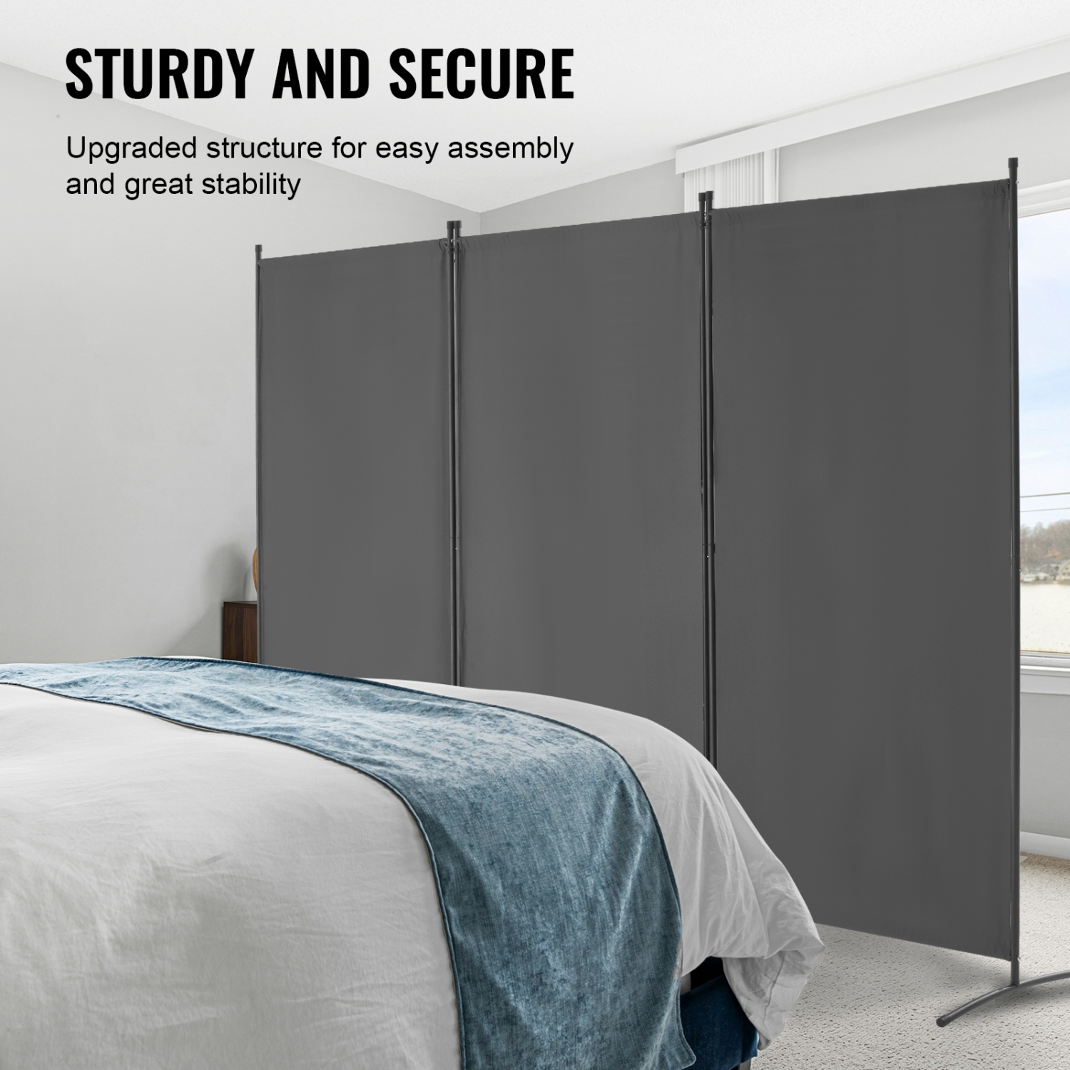 VEVOR 3 Panels Room Divider, Room Divider, Folding Privacy Screen and Portable Partition Divider for Room Separation, Freestanding Room Partitions