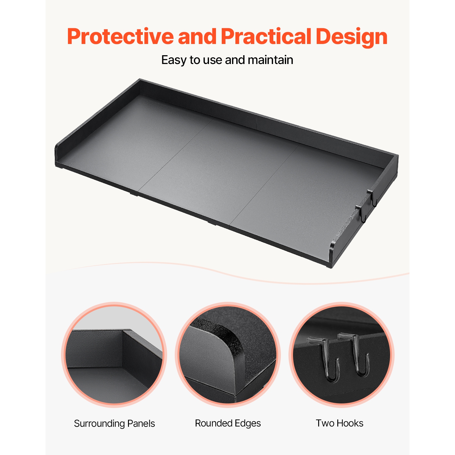 VEVOR 54" x 27" Washer Dryer Countertop with 3 Splicing Panels, Wooden Washer and Dryer Countertop with Non-Slip Pads, Water-Resistant Laundry Topper