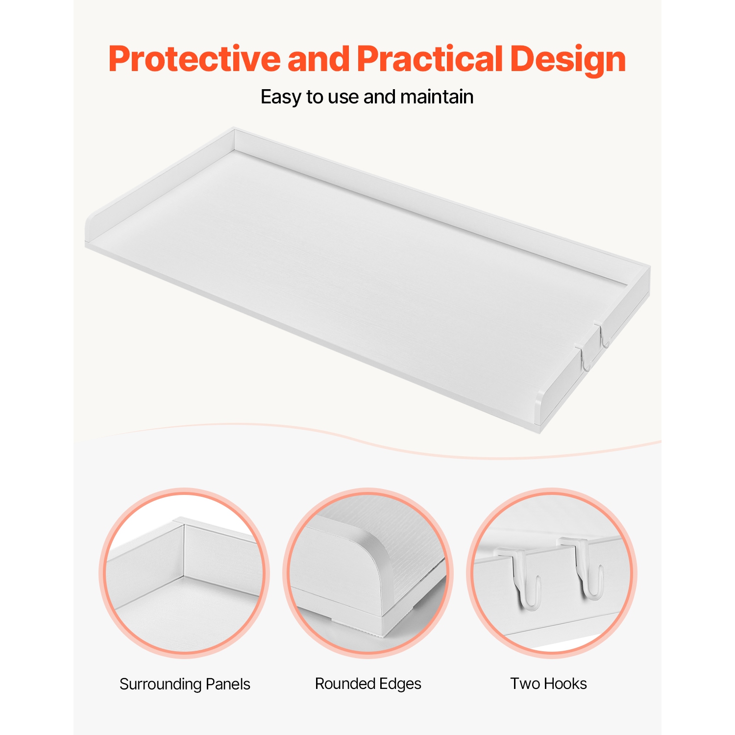 VEVOR 54" x 27" Washer Dryer Countertop, Wooden Washer and Dryer Countertop, Water-Resistant Laundry Machine Topper Cover with Anti-Slip Pads, for