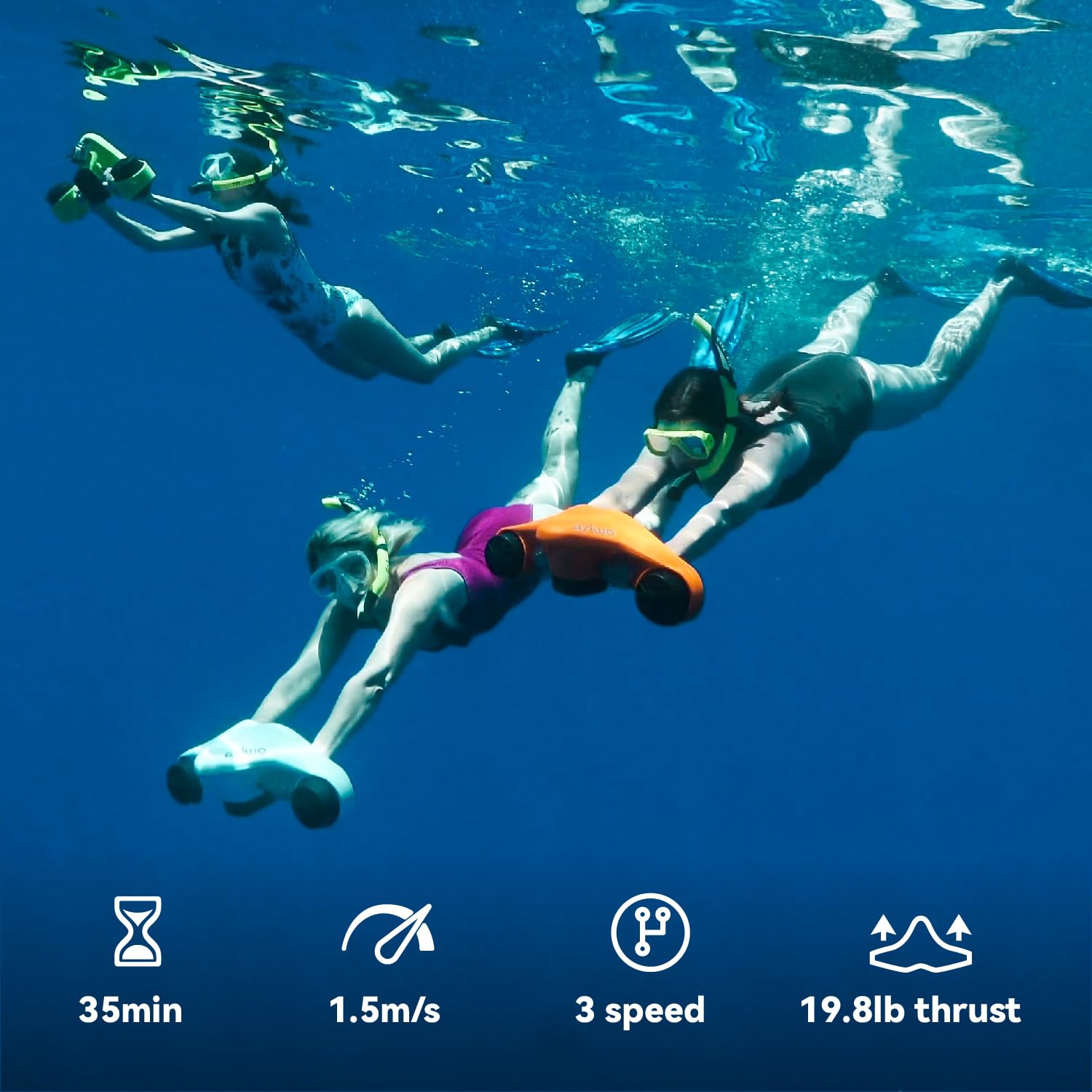 Trottinette sous-marine de Manta - 40&nbsp;M avec 3 vitesses, compatible avec la caméra