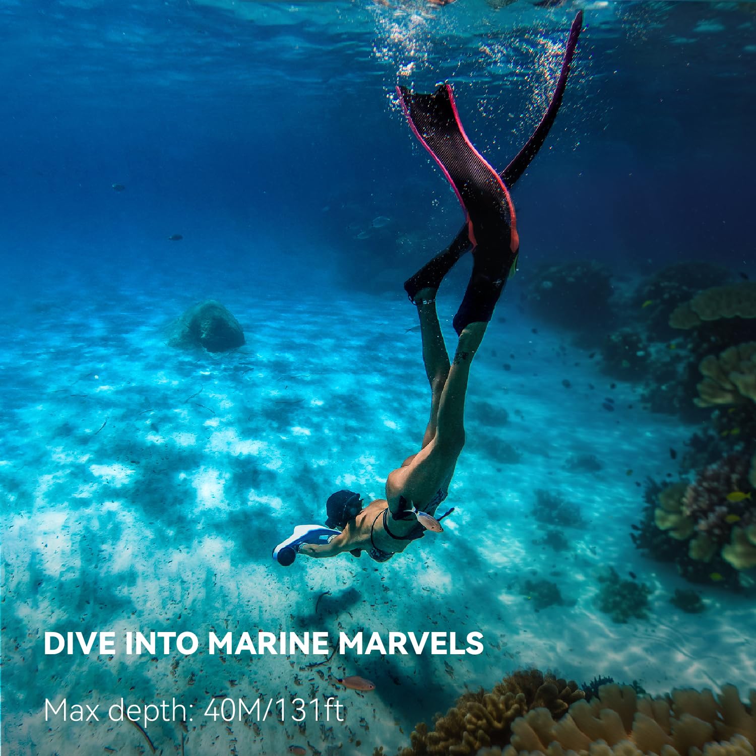 Manta Sea Scooter - 40M Underwater Scooter with 3-Speed Compatible with Camera