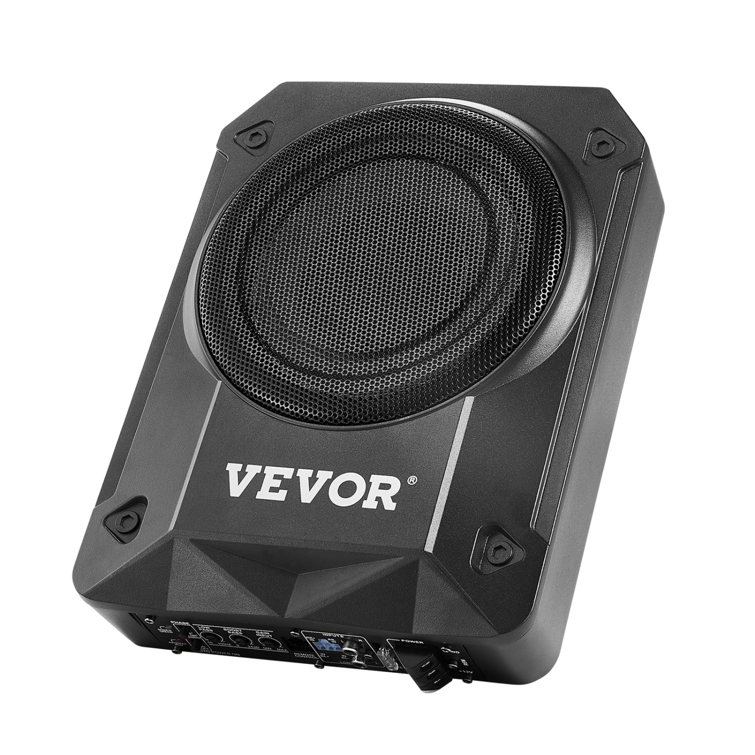 VEVOR 8" 800W Underseat Car Subwoofer, Slim Powered Car Subwoofers Under the Seat, Low Profile Audio Sub Built-in Amplifier, High/Low Level Input &