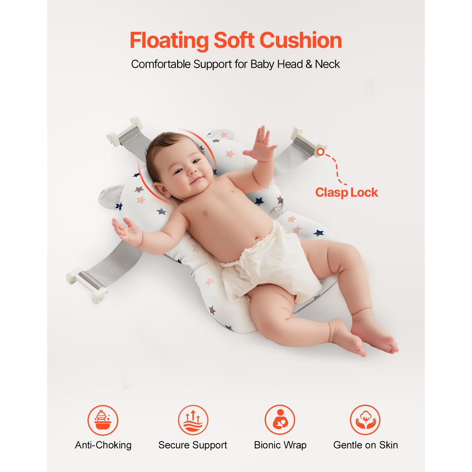 Baignoire pour bébé de 5 gallons VEVOR, baignoire pliante pour bébé avec thermomètre et coussin doux, baignoire rose durable et portative avec