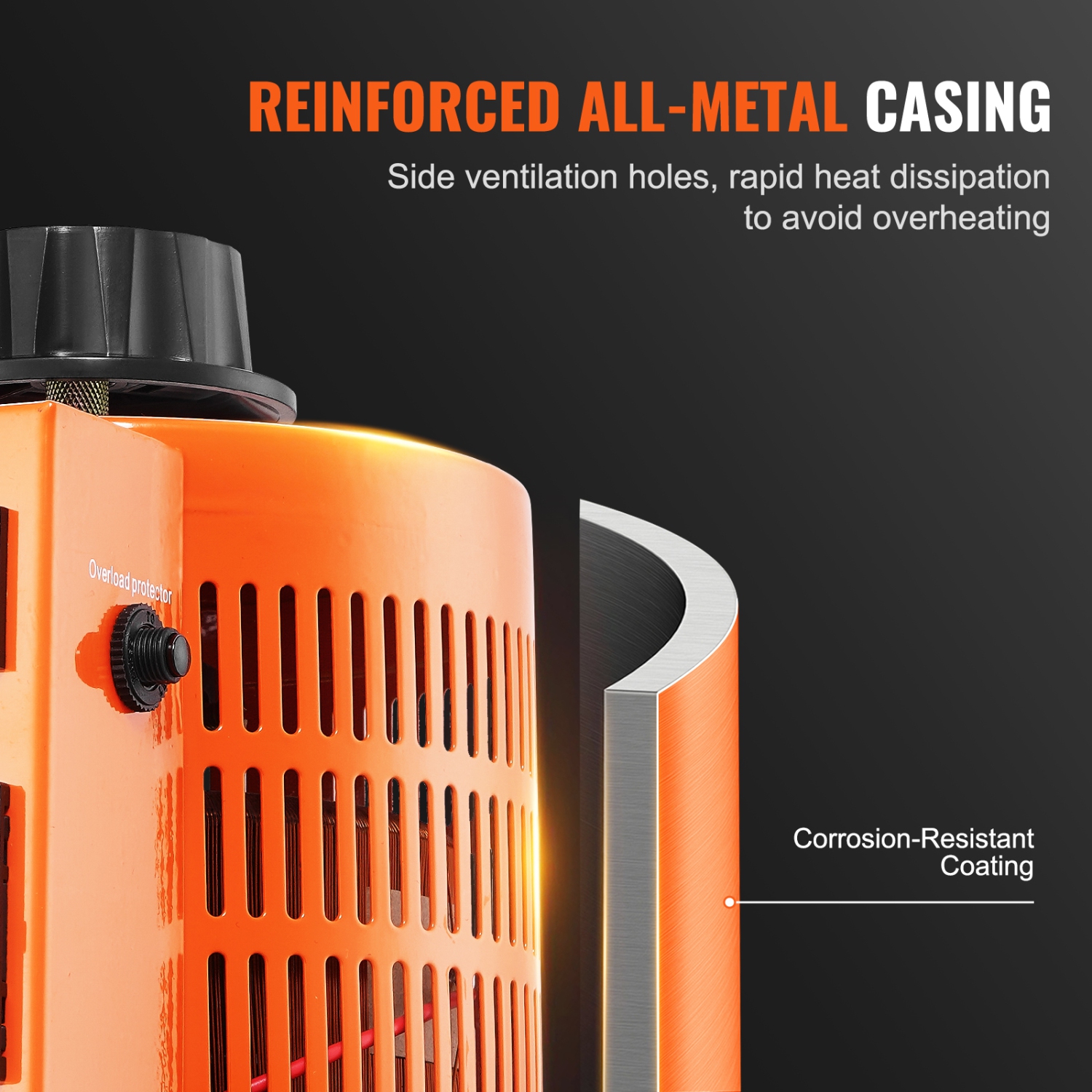 VEVOR 2000VA Auto Variable Voltage Transformer, 15.3 Amp, 110V Input 0-130V Output AC Voltage Regulator, with LCD Display 4 Extra Fuses Thermal