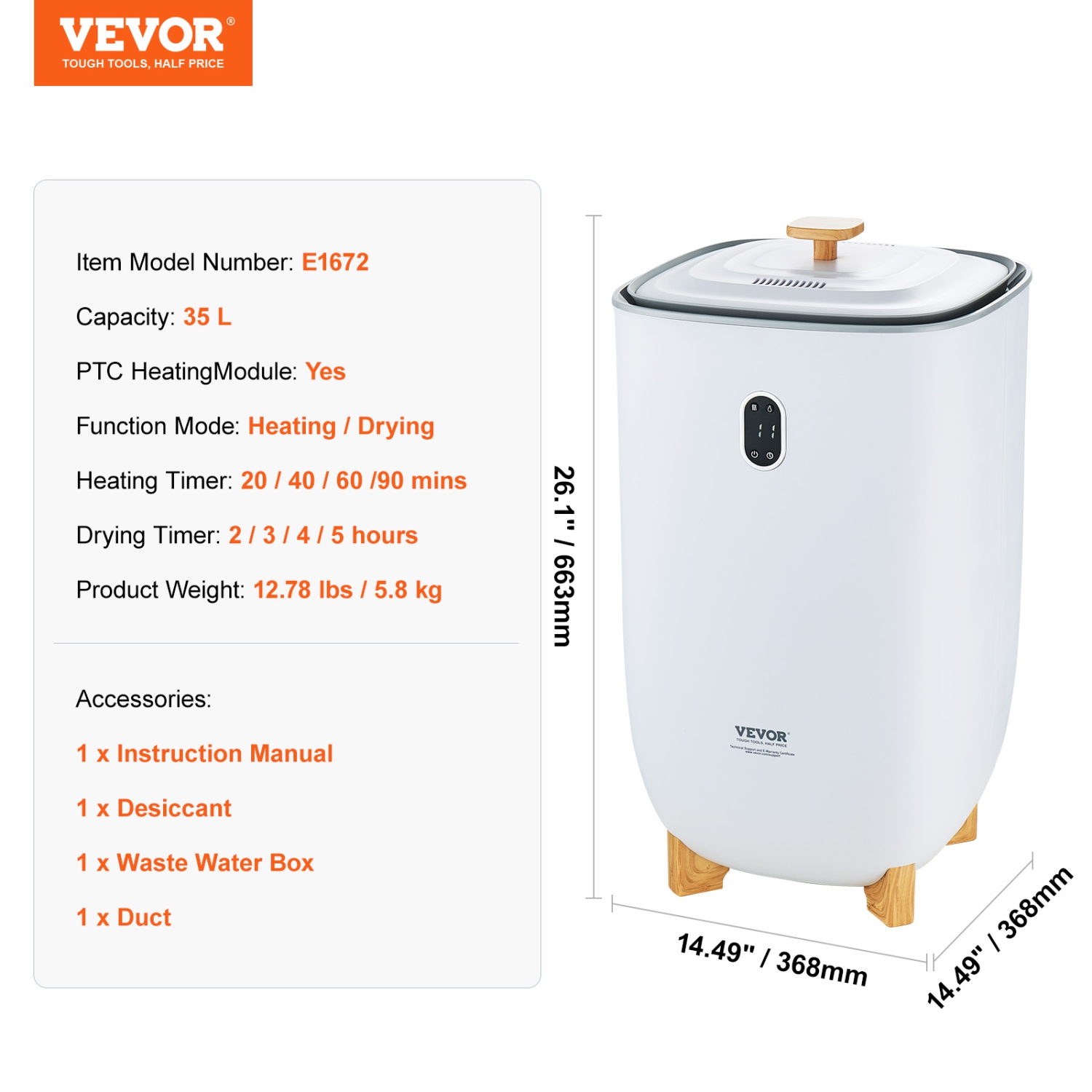 VEVOR 35L Towel Warmer, Towel Warmer Bucket with Drying Modes(2-5h), Heating Mode 20/40/60/90 Min Auto Shut Off, LED Screen, Luxury Large Towel
