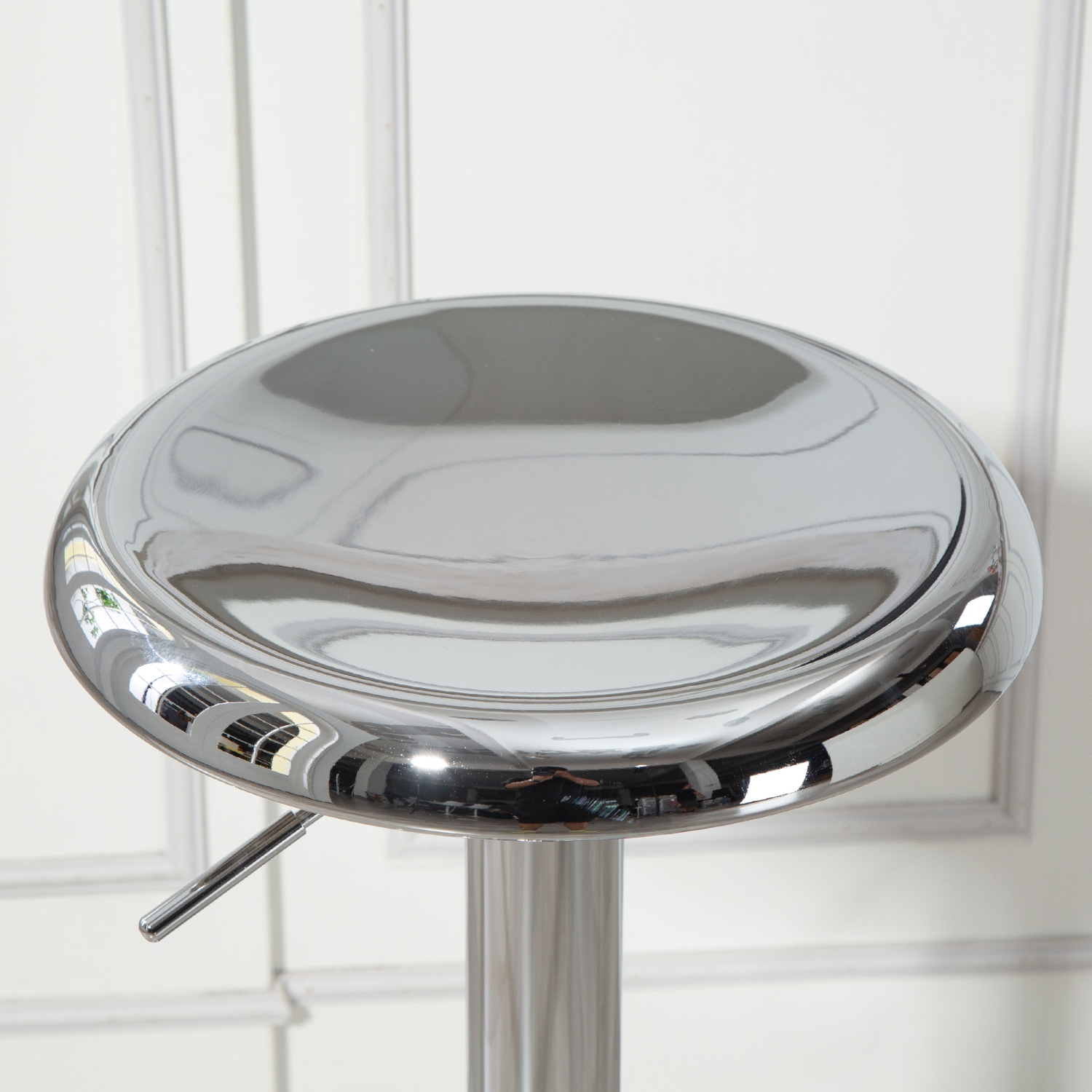 HOMCOM Steel Bar Stools Set of 2, Adjustable Counter Height Round Breakfast Barstools, Industrial Swivel Bar Chairs for Home Kitchen, Silver