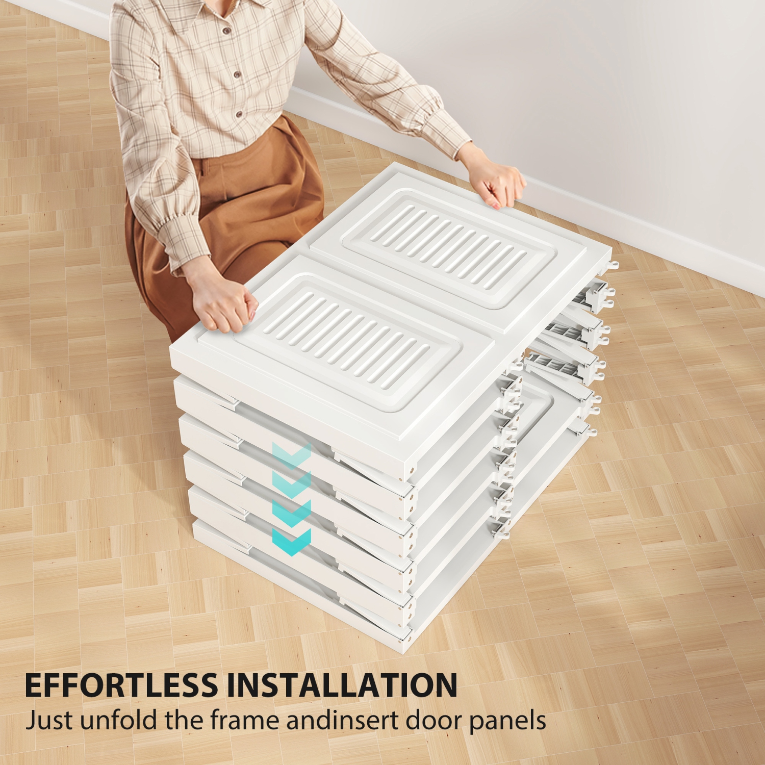 HOMCOM Portable Closet, Foldable Plastic Wardrobe Closet, Clothes Storage Organizer for Bedroom with 6 Compartments, Hanging Rod, Magnetic Clear