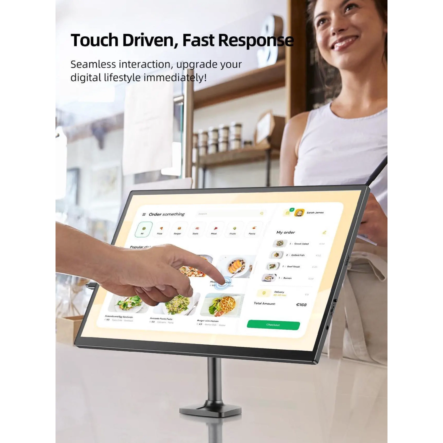 Moniteur portatif à écran tactile 1080p de 18&nbsp;po d'UPERFECT - 1&nbsp;ms d'120&nbsp;Hz, FreeSync HDR, 400Nits IPS - 5 100 % sRVB, VESA et étui