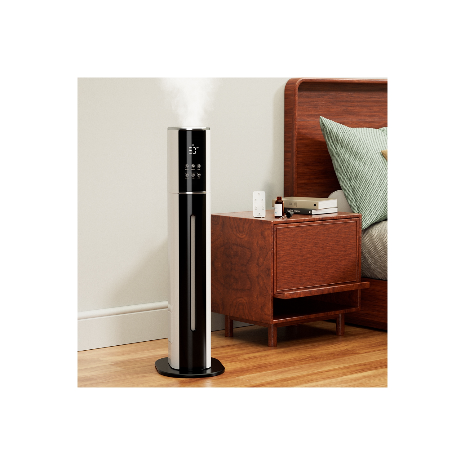 2.4Gal Ultrasonic Cool Mist Humidifier – Quiet Bedroom Humidifier for Large Rooms, 3-Speed Adjustable, UV Purification & Filtration, Pet/Baby/Plant