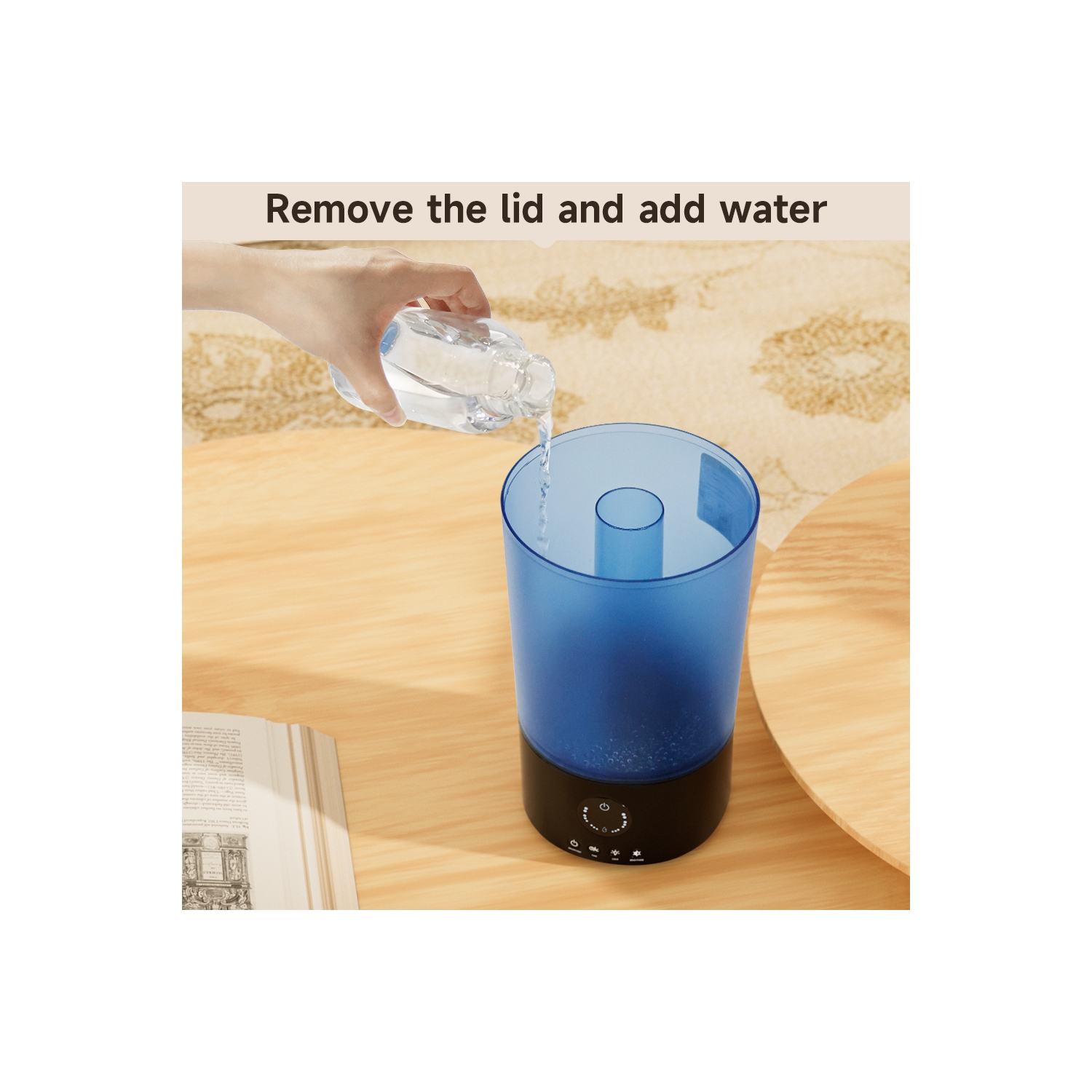 3.2L Cool Mist Humidifier for Bedroom, Baby Nursery & Plants – Quiet Ultrasonic Humidifier with 360° Nozzle, Auto Shut-Off & 7-Color Night Light, Up